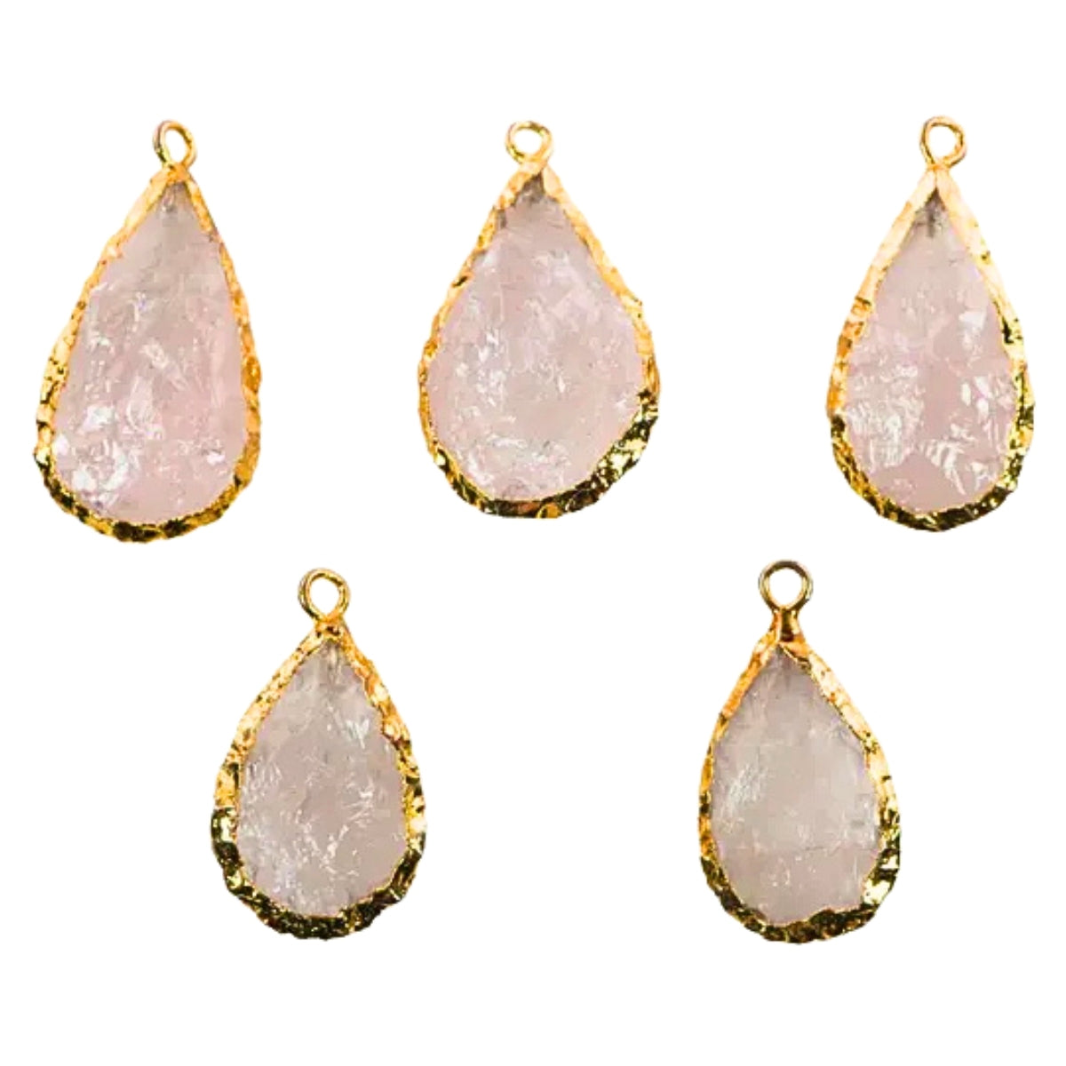 Rose Quartz Bezel Pendants