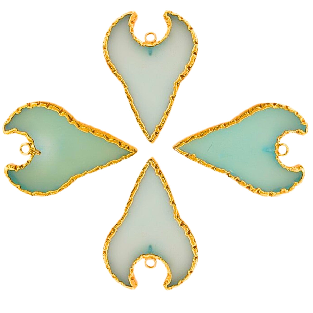 Professional shark tooth pendant tooth gemstone jewelry making supplies electroplated shark tooth charms