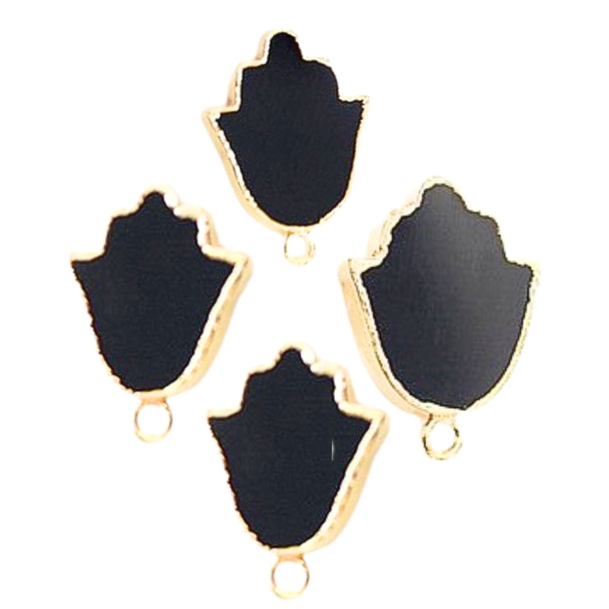 Black gemstone pendant variety black stone professional jewelry making supplies wholesale bezel settings components