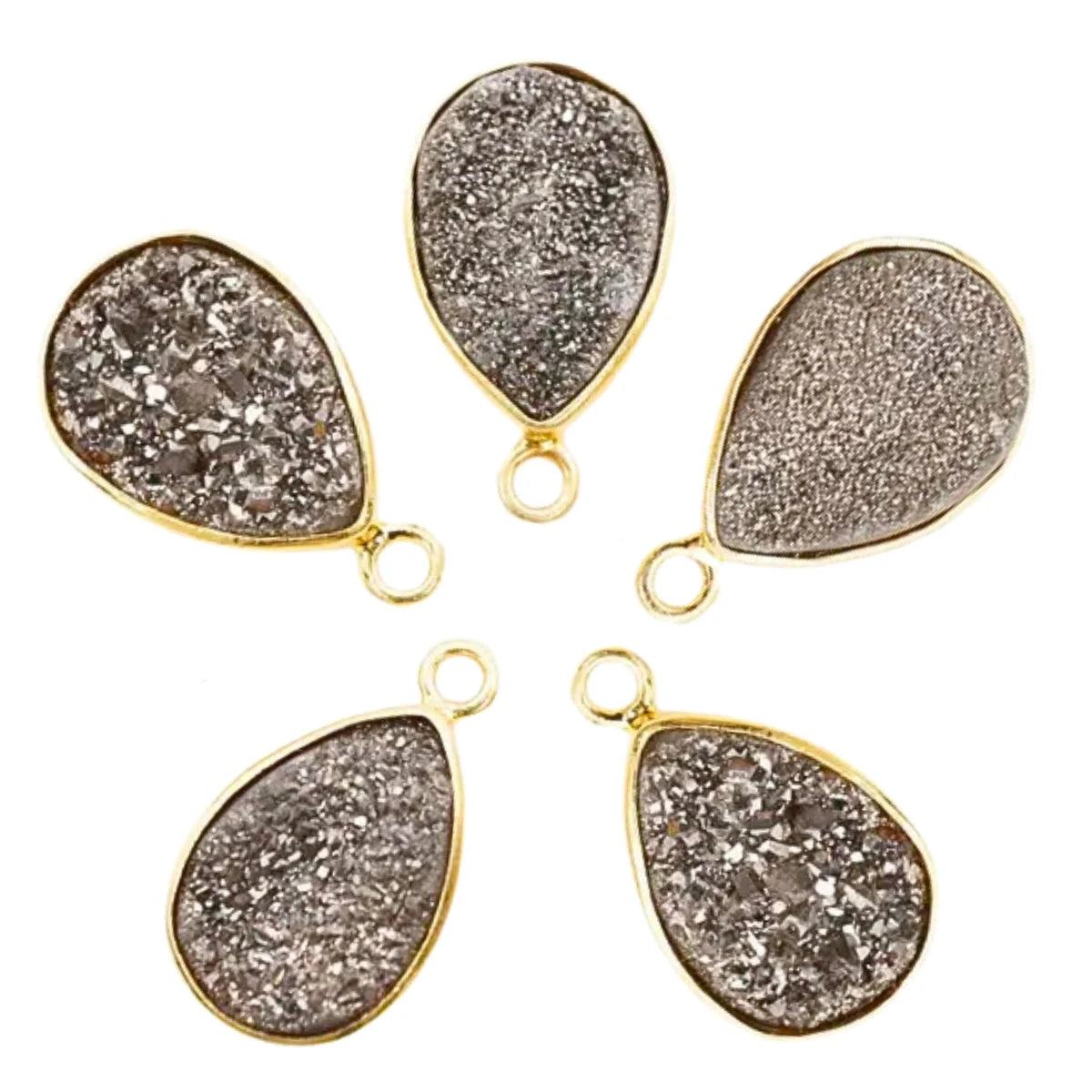 Sparkling black druzy pendants druzy stone pendant textural druzy gemstone natural black druzy pendant professional jewelry making supplies crystalline