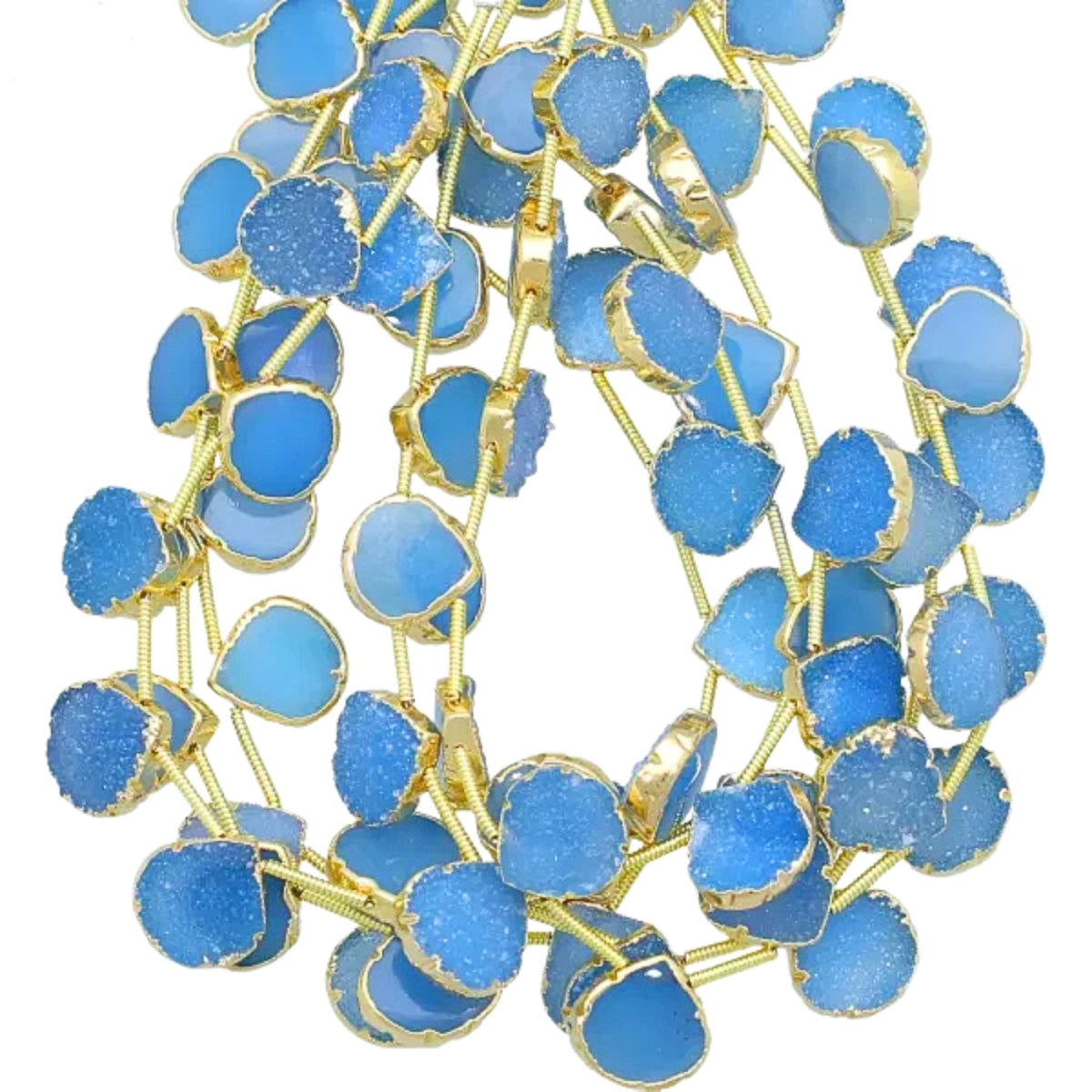 Blue druzy beads collection natural blue gemstone beads sparkly stone beads communication jewelry making supplies wholesale