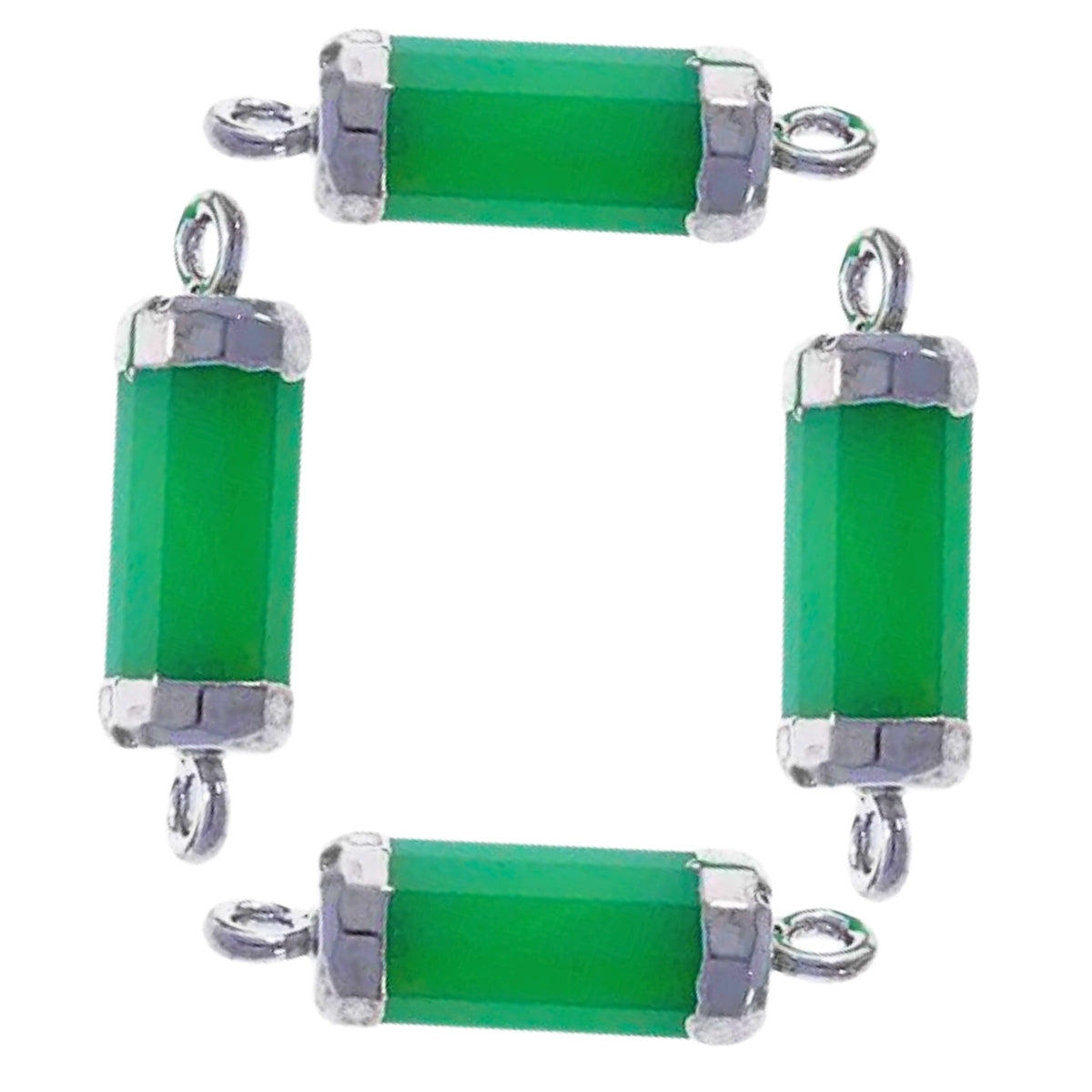 Chrysoprase stone connector with natural gemstone for love jewelry making