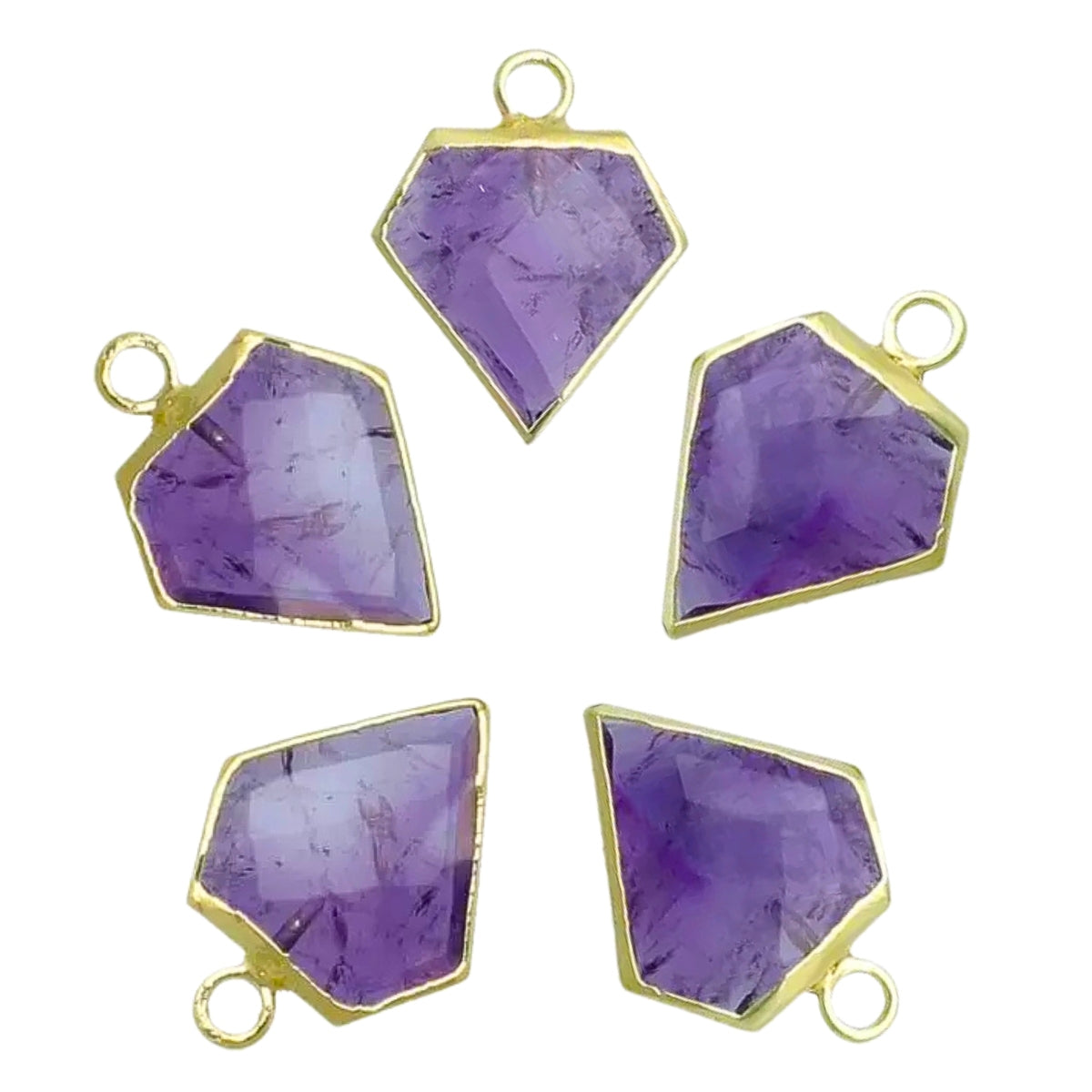 Natural gemstone diamond pendants with electroplated settings