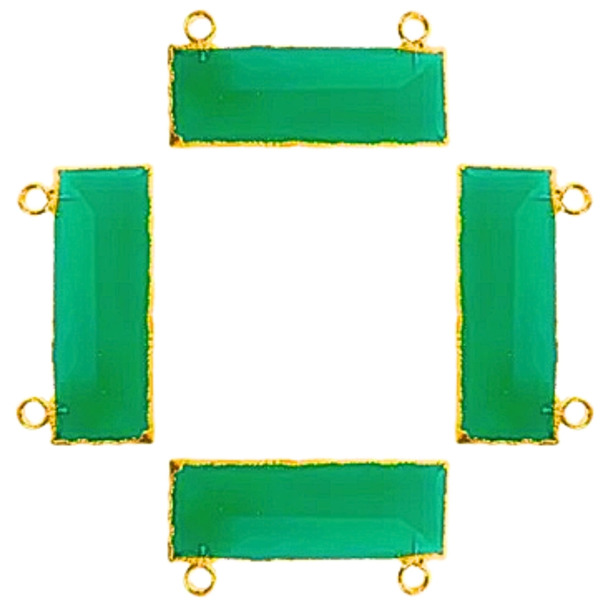 Green semi precious stones connector for jewelry making with natural gemstone