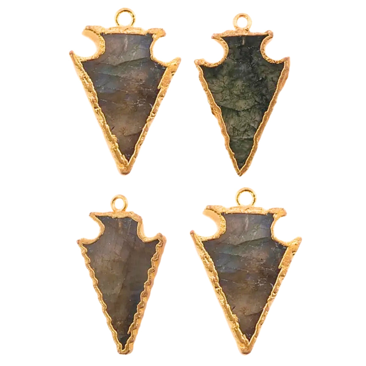 Gray Gemstone Pendants Collection | Gray Semi Precious Stone Bezel Setting