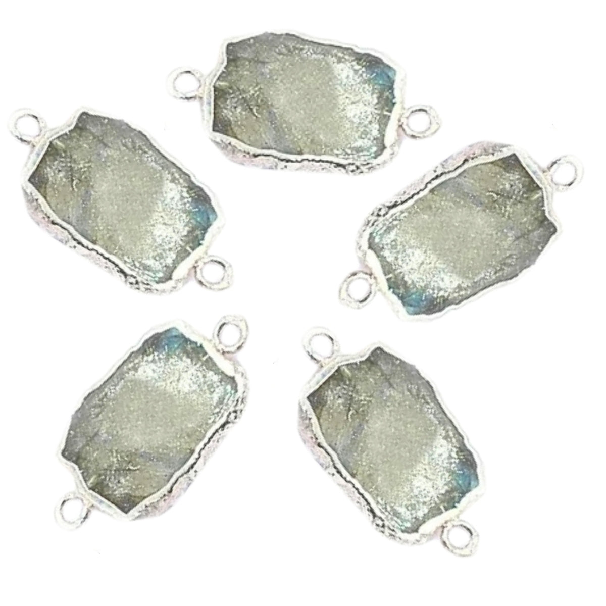 Rectangle pendant electroplated setting professional crystal gemstone jewelry making components