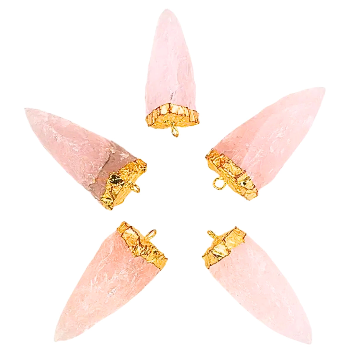 Pink gemstone pendant shapes pink semi precious stone professional jewelry supplies horn star moon shield components
