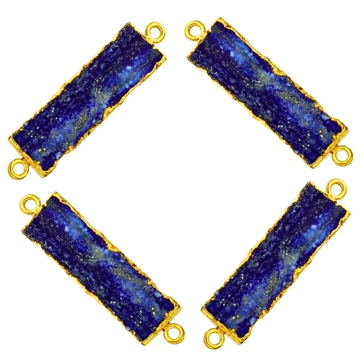 Professional blue precious stone connector in electroplated setting