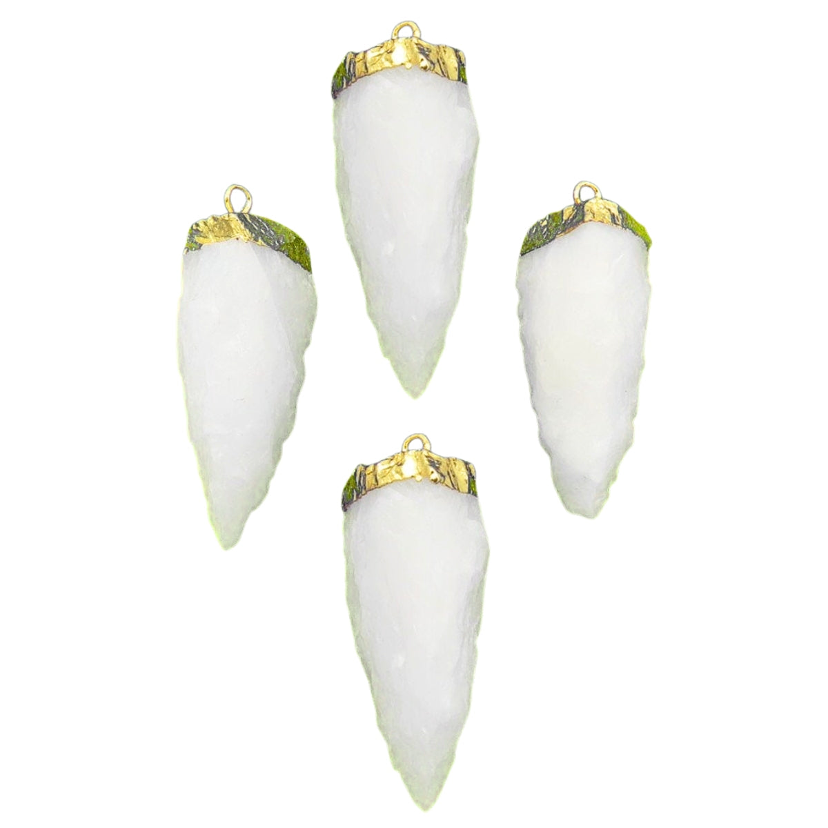 Professional white pendant bezel settings white gemstone jewelry components electroplated white semi precious supplies