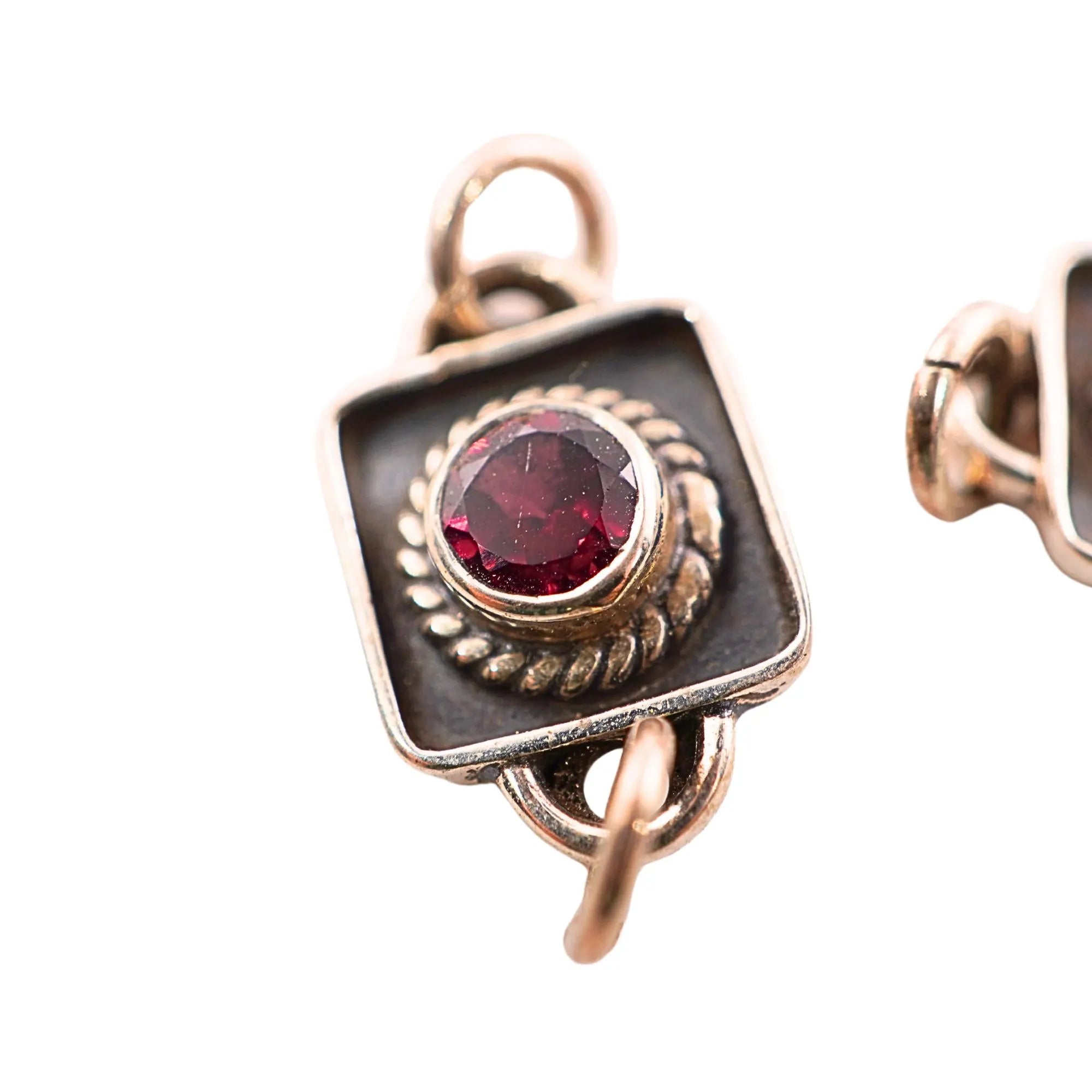 10.5 MM garnet gemstone connector for jewelry making