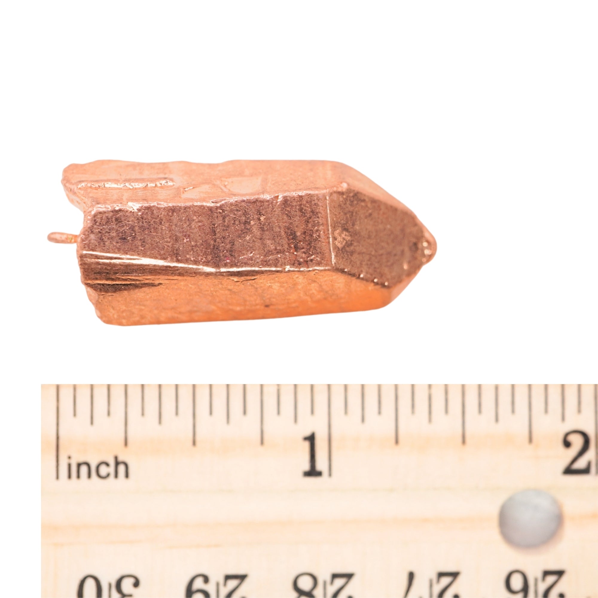 Pyrite Smooth Bullet Shape Gemstone Rose Gold Electroplated Charm Pendant