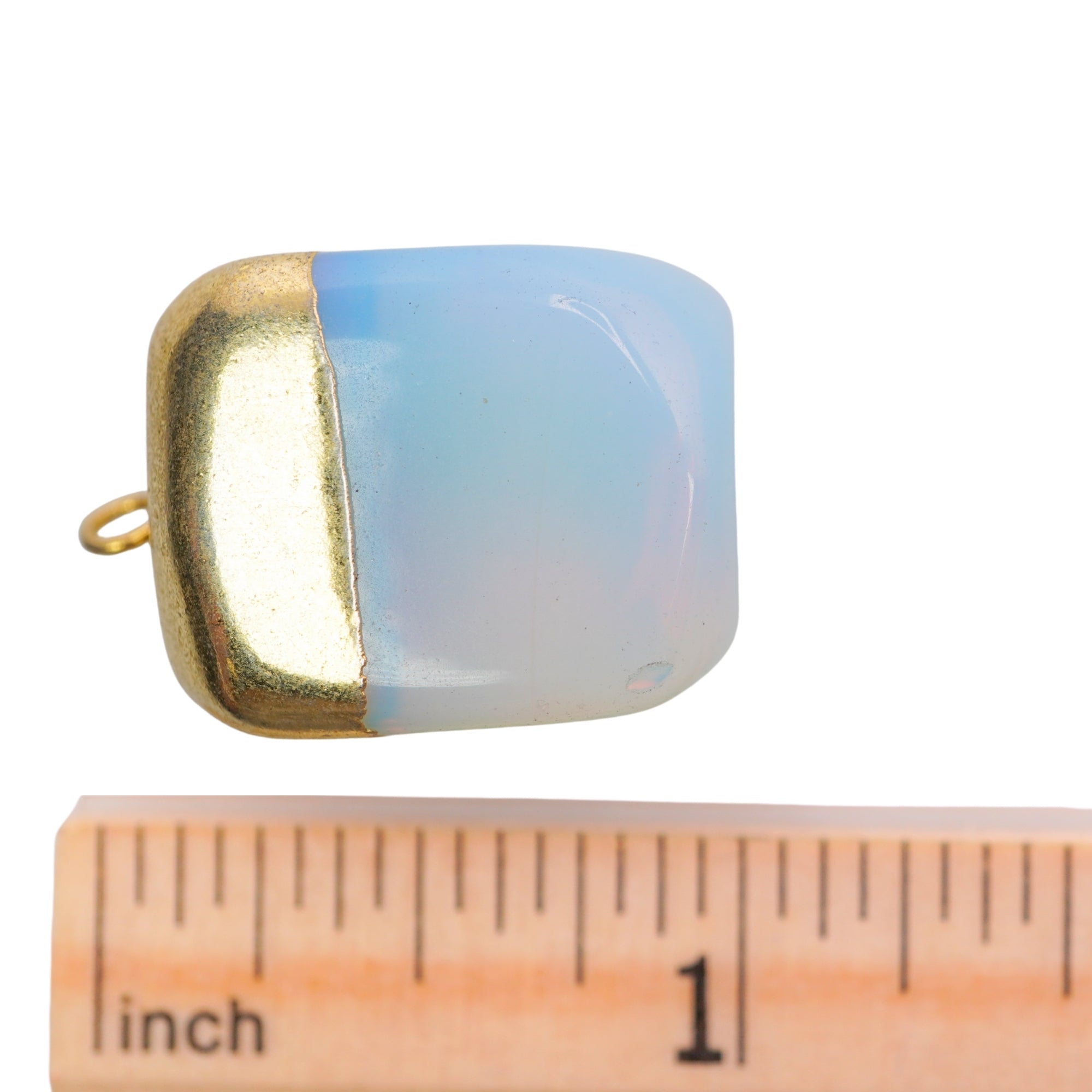 Opalite Nugget Shape Gold Electroplated Pendant Charm For Jewelry Making Craft Supply