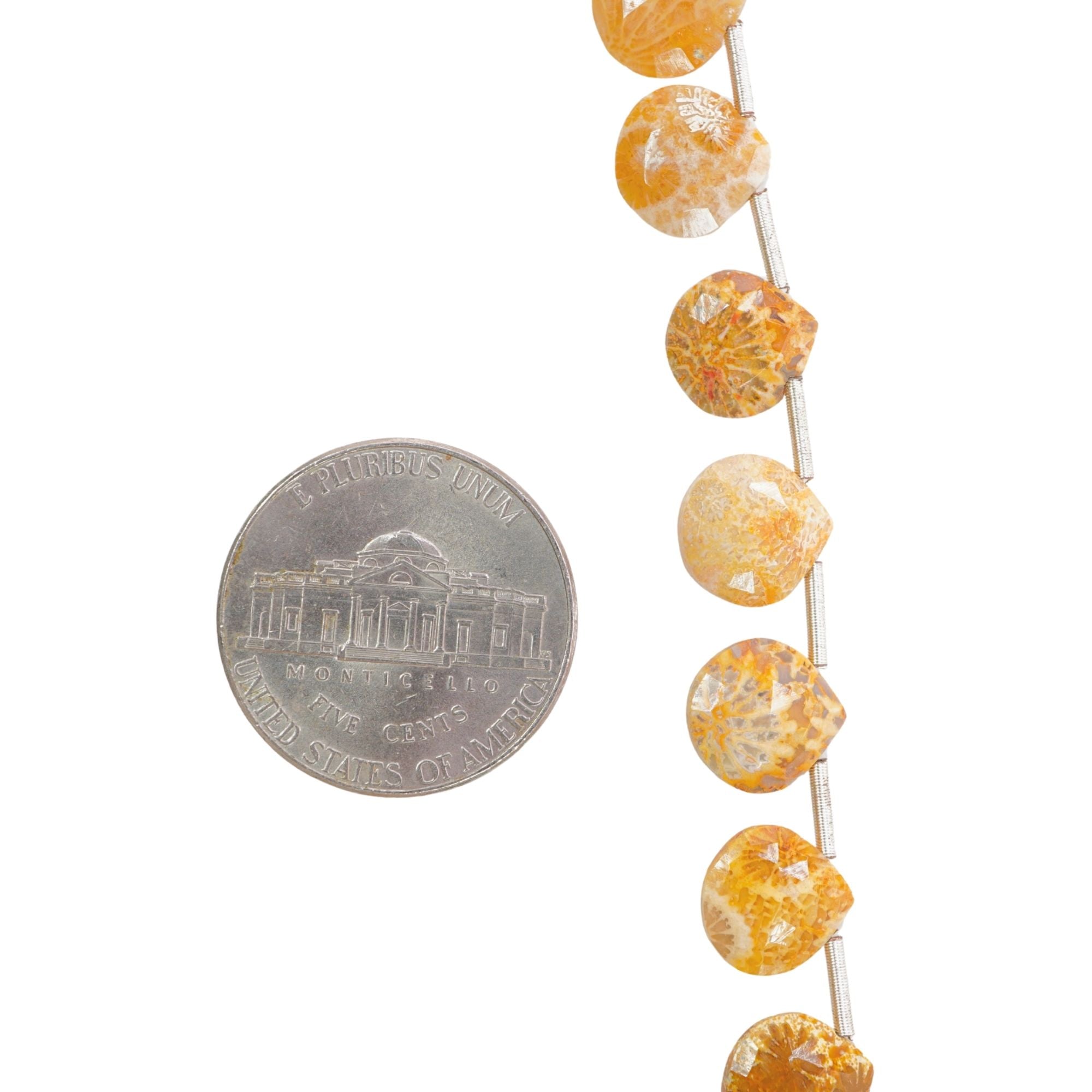 Flower Jasper Faceted Heart Shape Gemstone Strand Beads