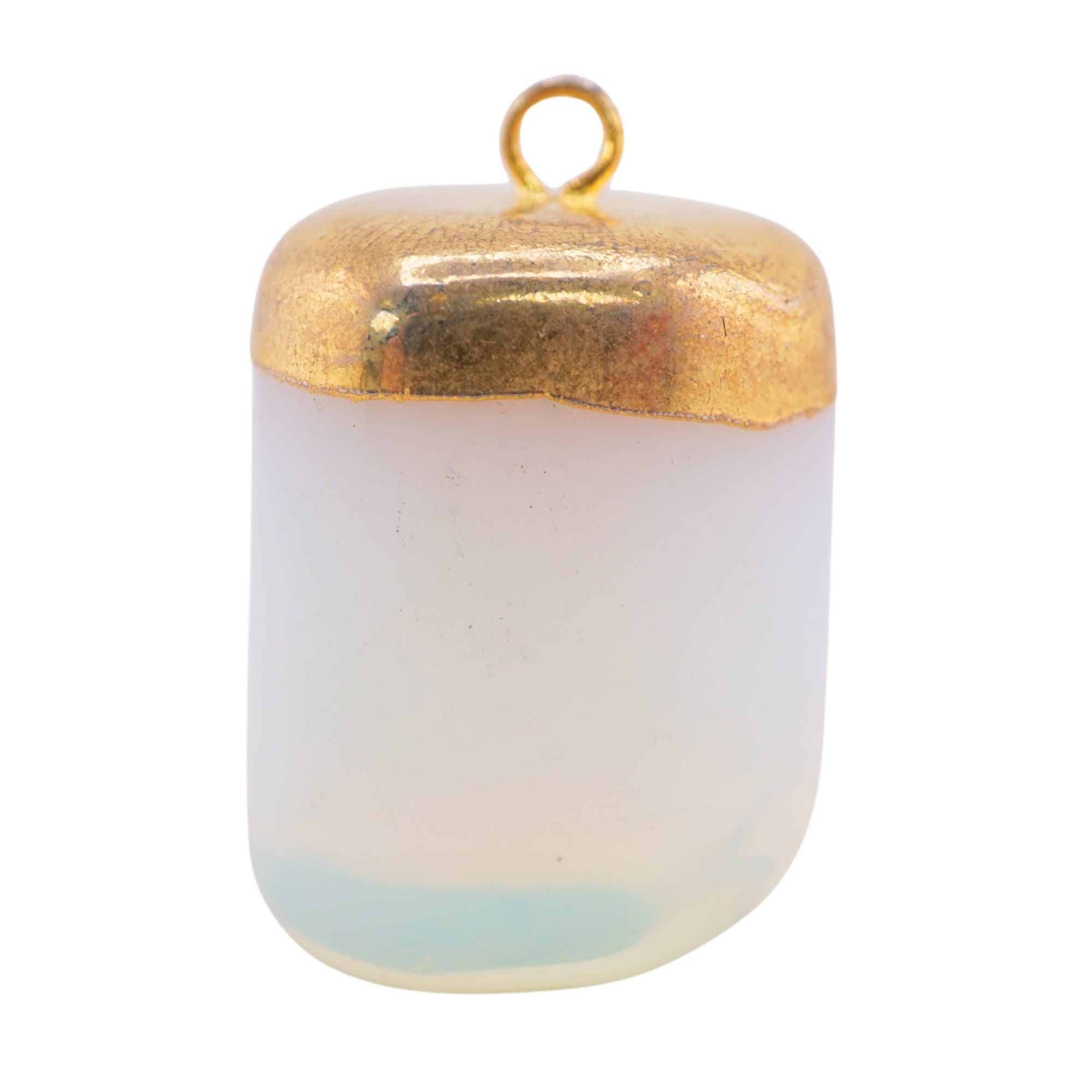 Opalite Nugget Shape Gold Electroplated Pendant Charm For Jewelry Making Craft Supply