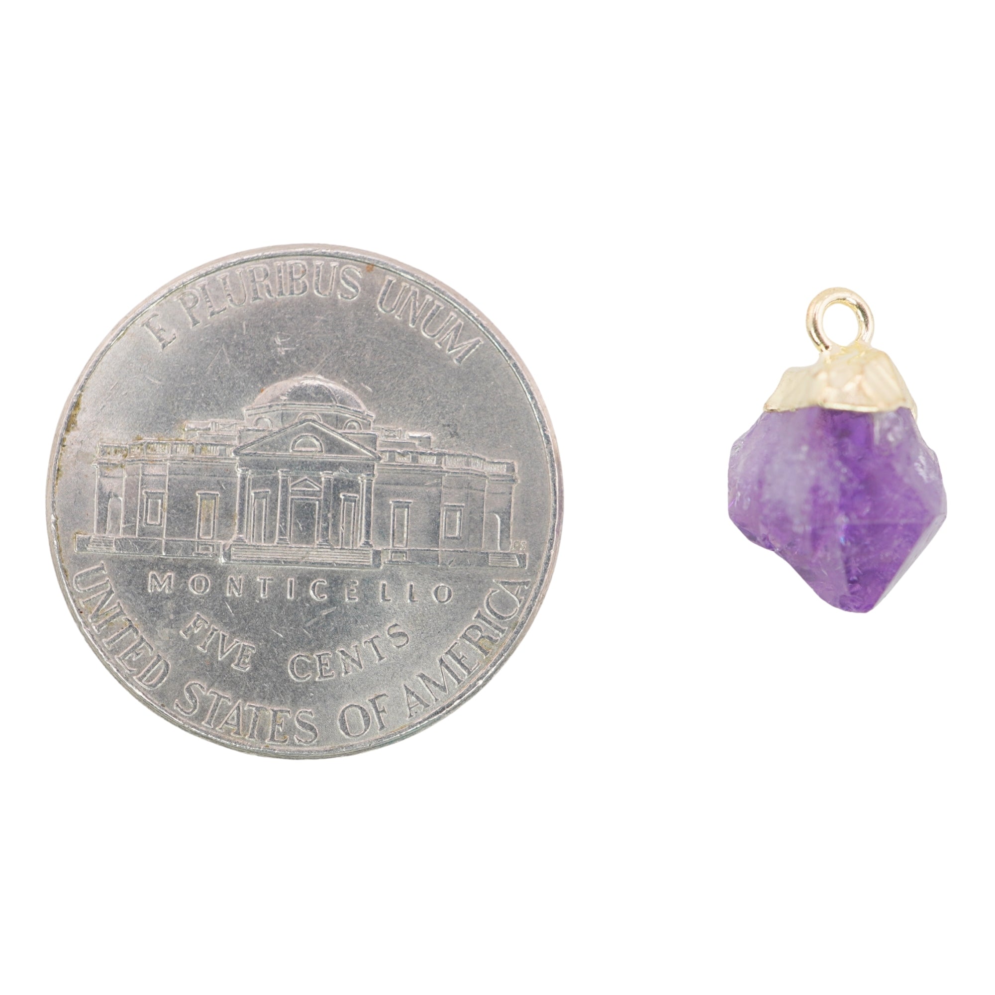 Amethyst Rough Shape Gold Electroplated Pendant