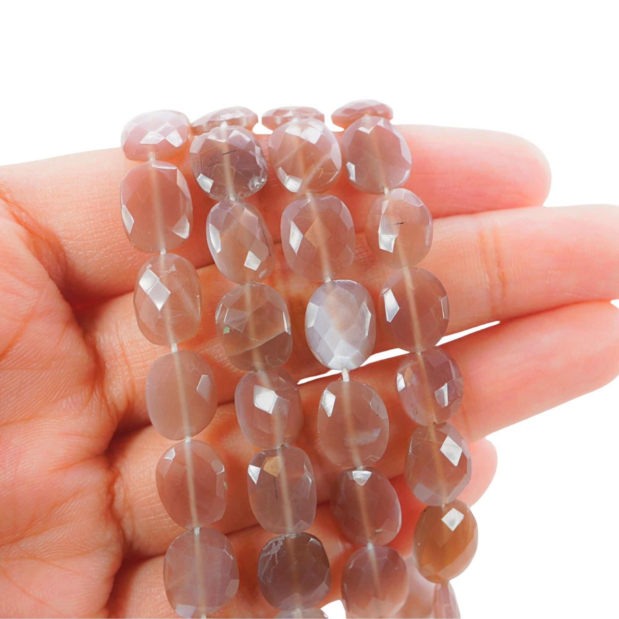 Chocolate Moonstone Faceted Nugget Shape Gemstone Strand Beads