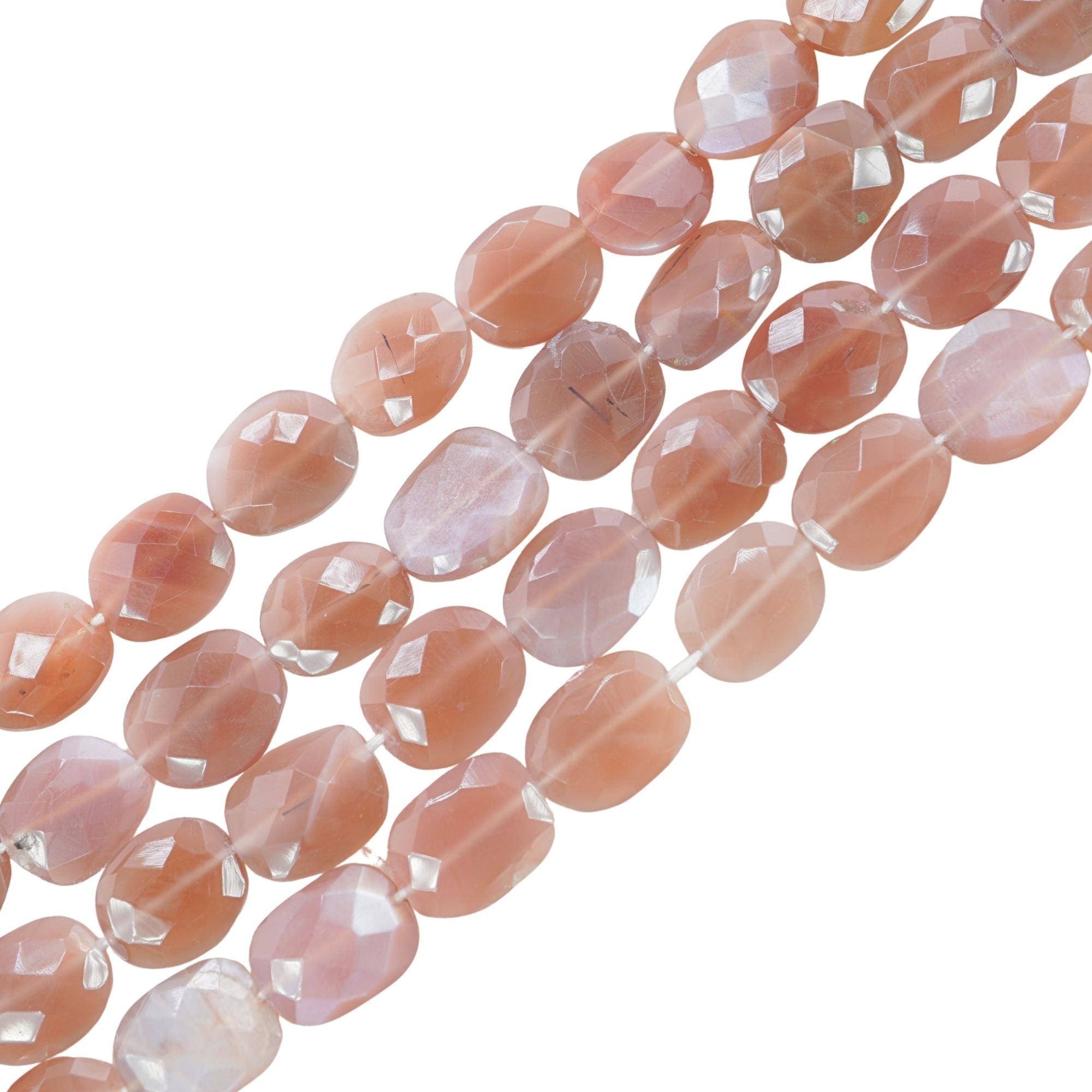 Chocolate Moonstone Faceted Nugget Shape Gemstone Strand Beads