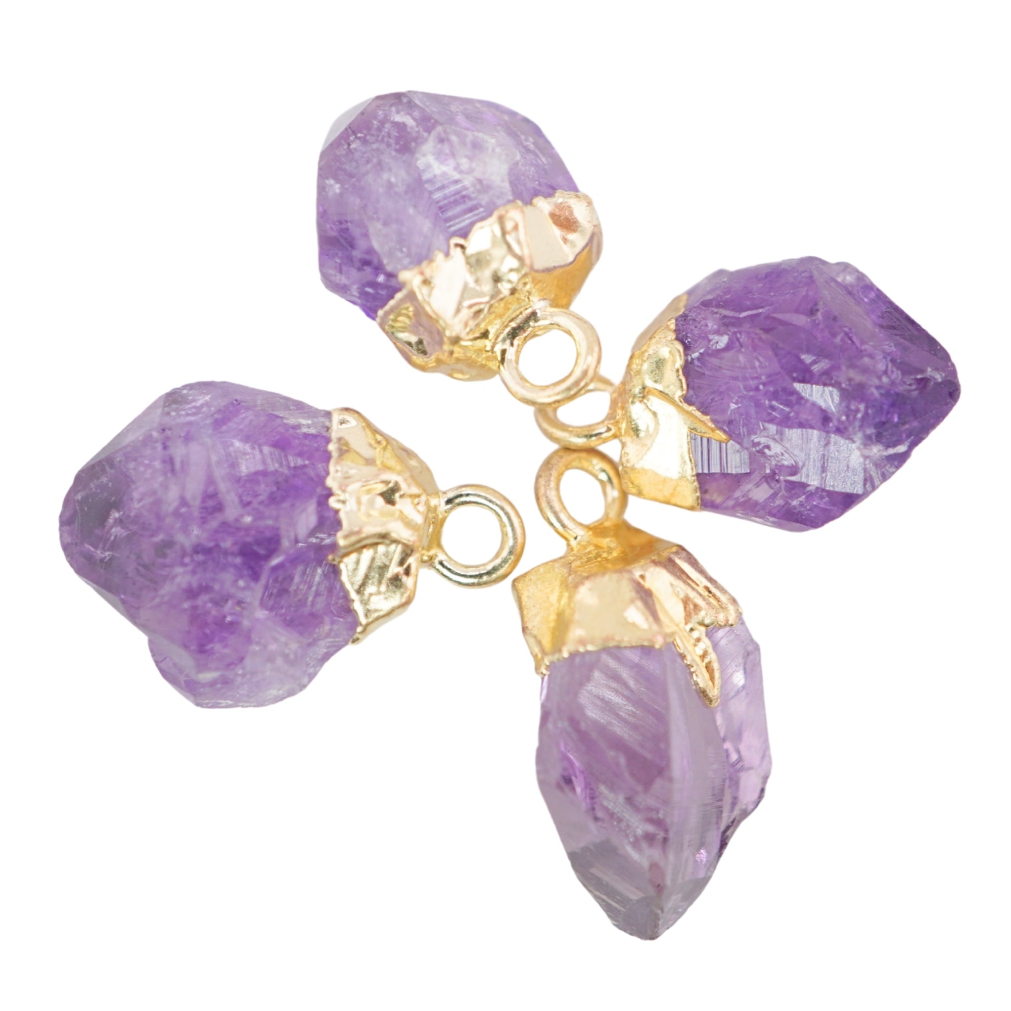 Amethyst Rough Shape Gold Electroplated Pendant