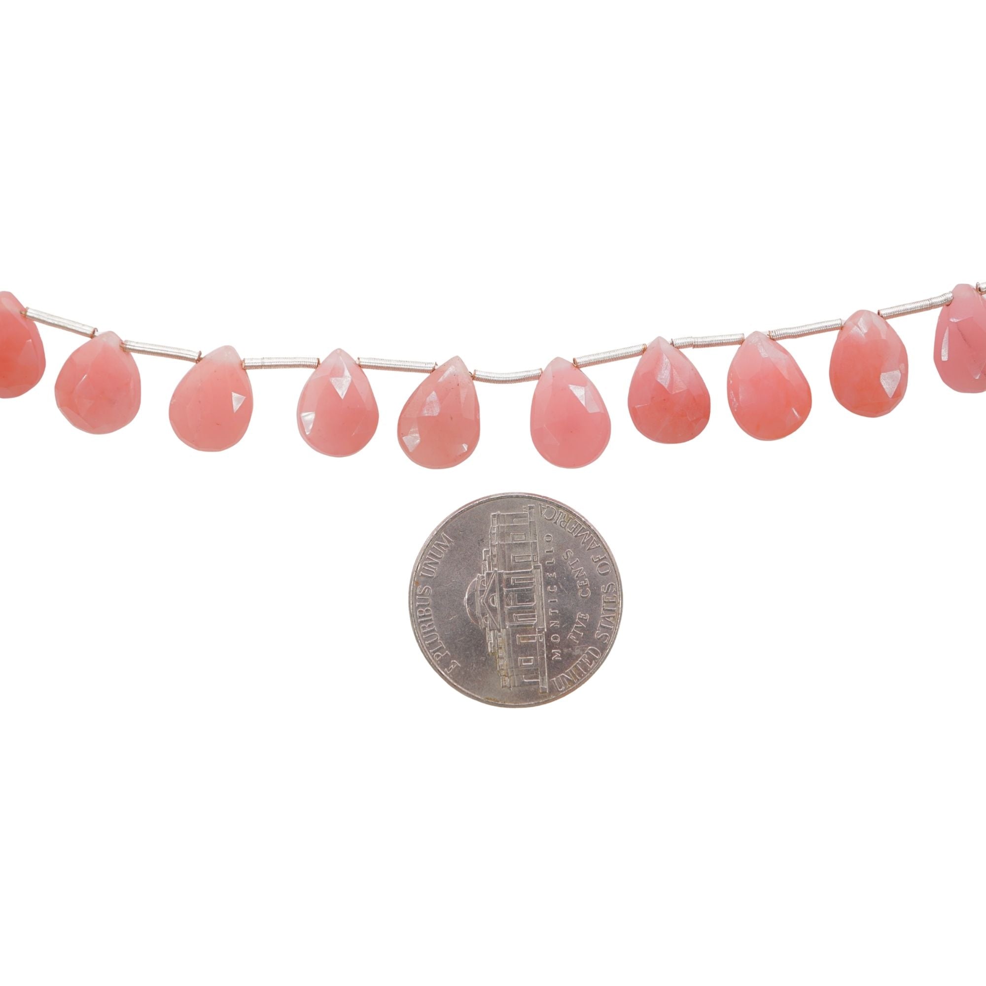 Guava Quartz Faceted Pear Shape Gemstone Strand Beads