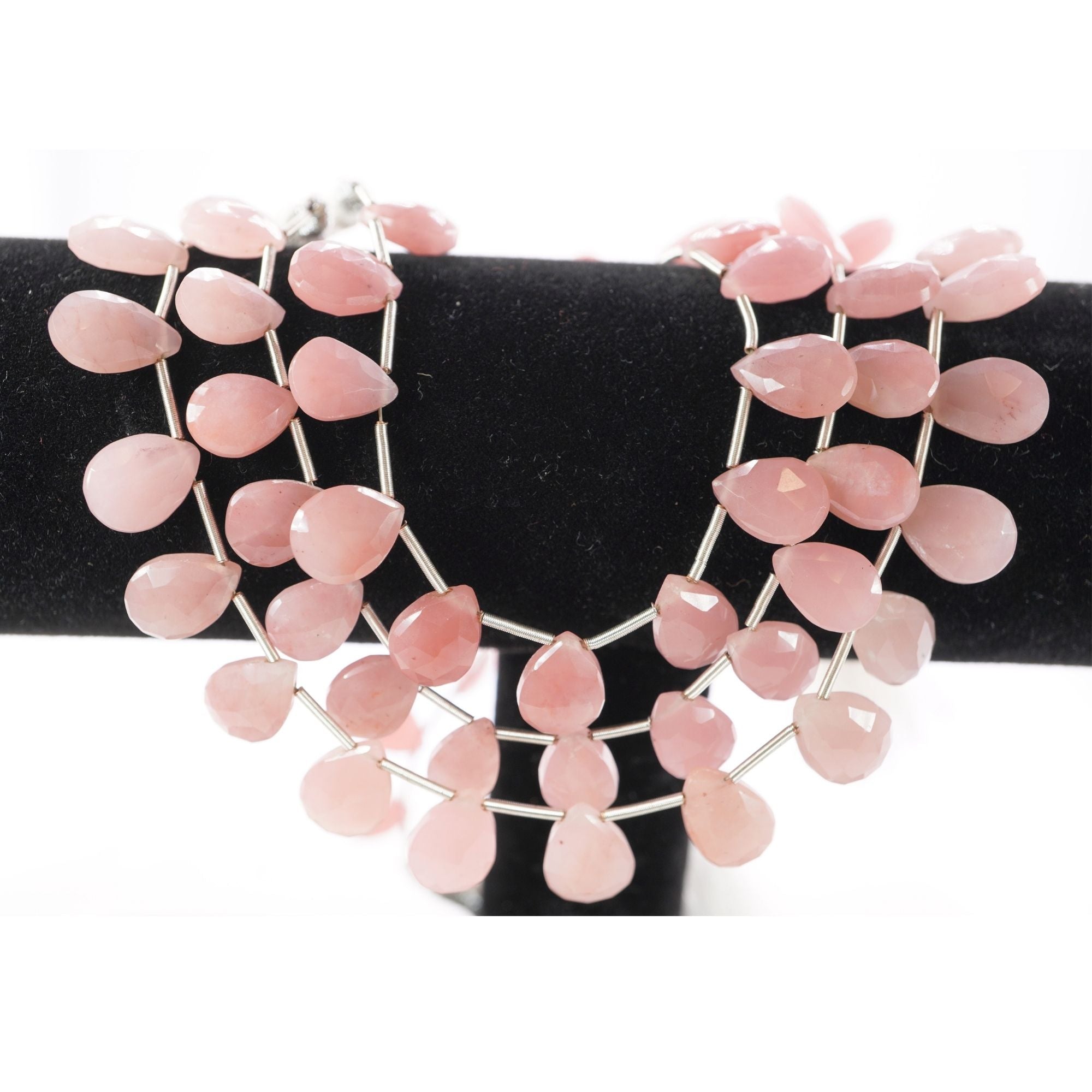 Guava Quartz Faceted Pear Shape Gemstone Strand Beads