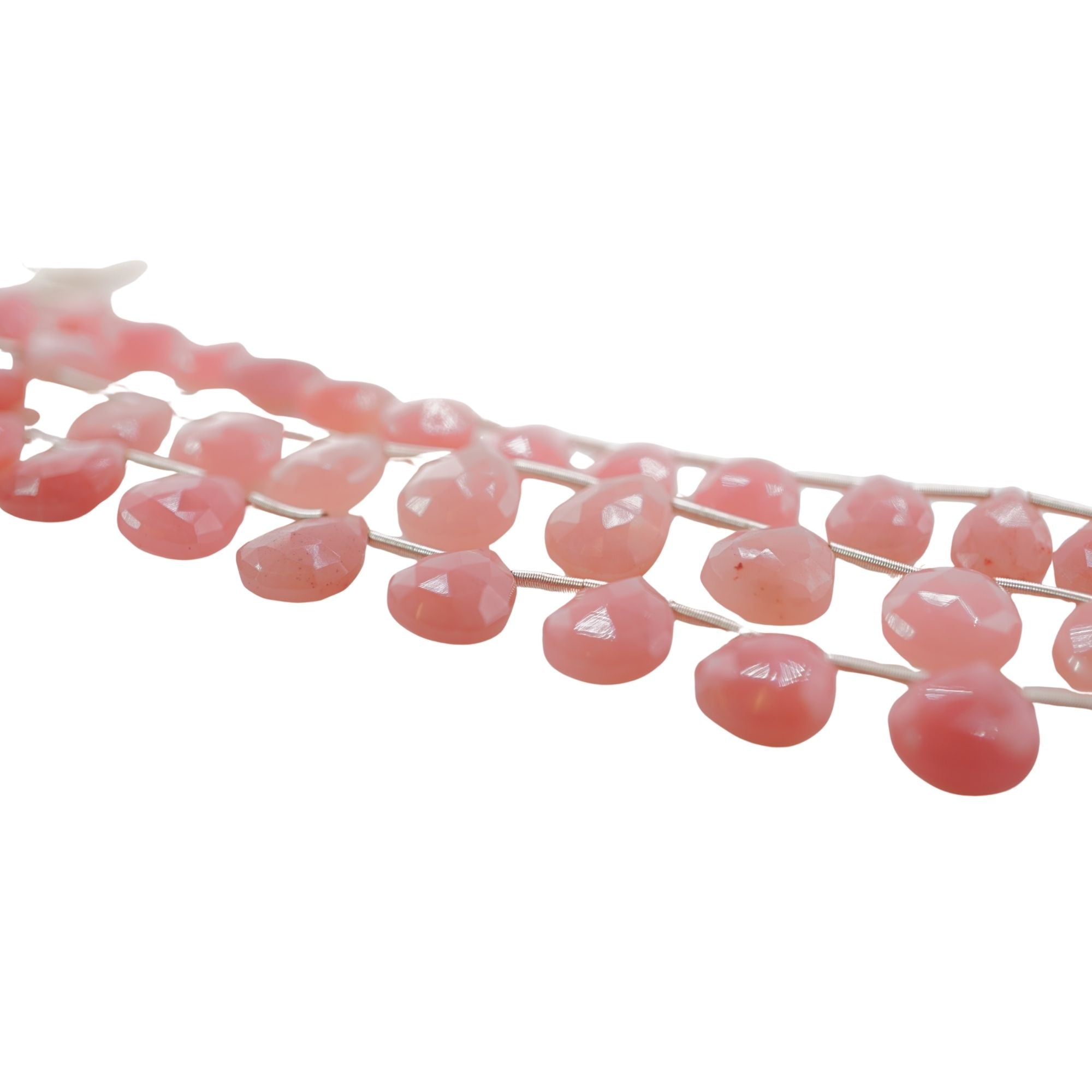 Guava Quartz Faceted Pear Shape Gemstone Strand Beads