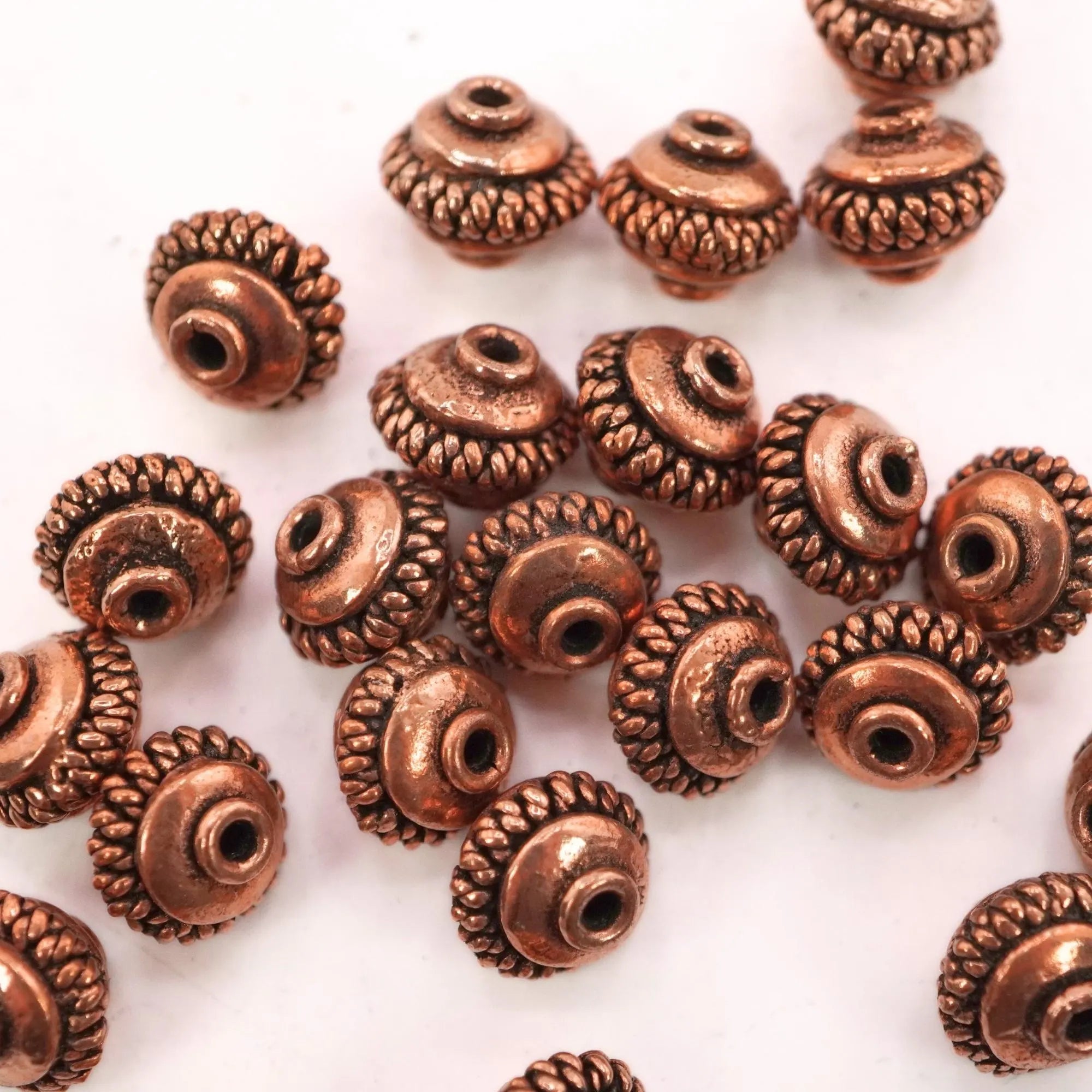 12 Piece Copper Rondelle Bead Set
