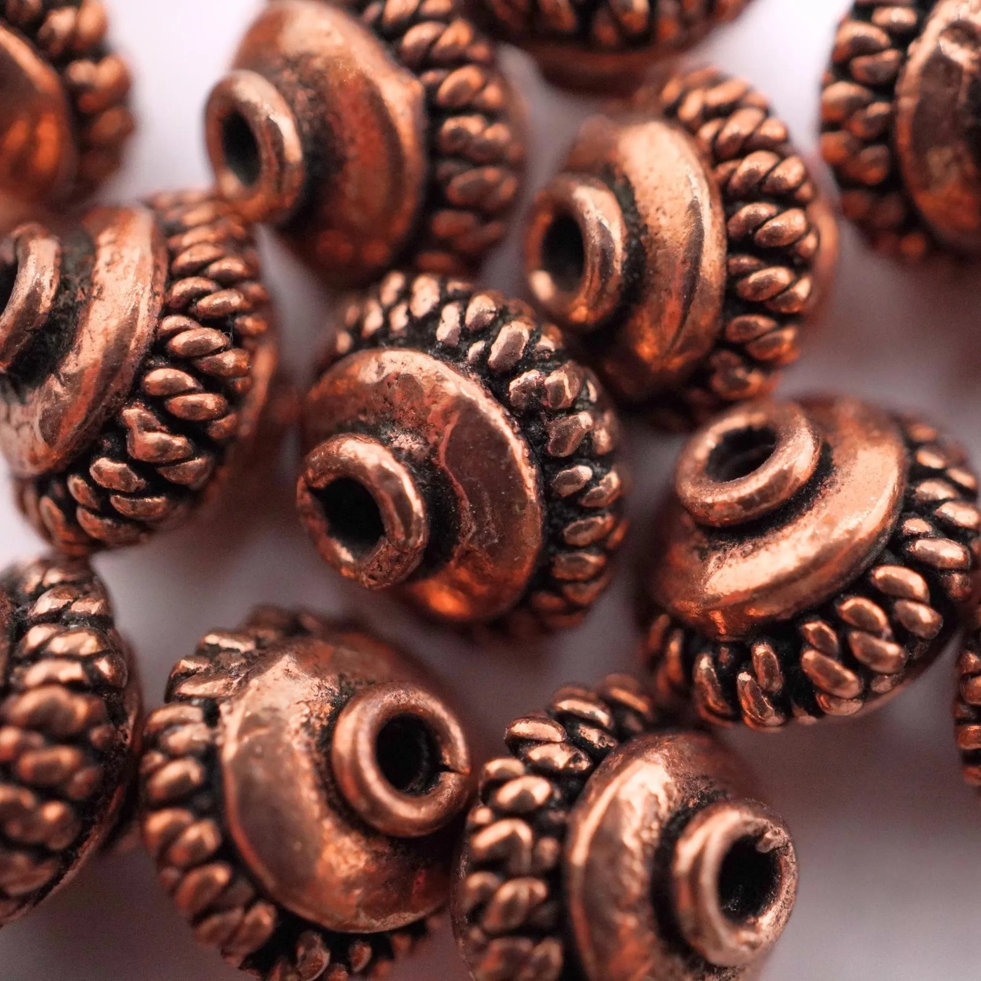 12 Piece Copper Rondelle Bead Set