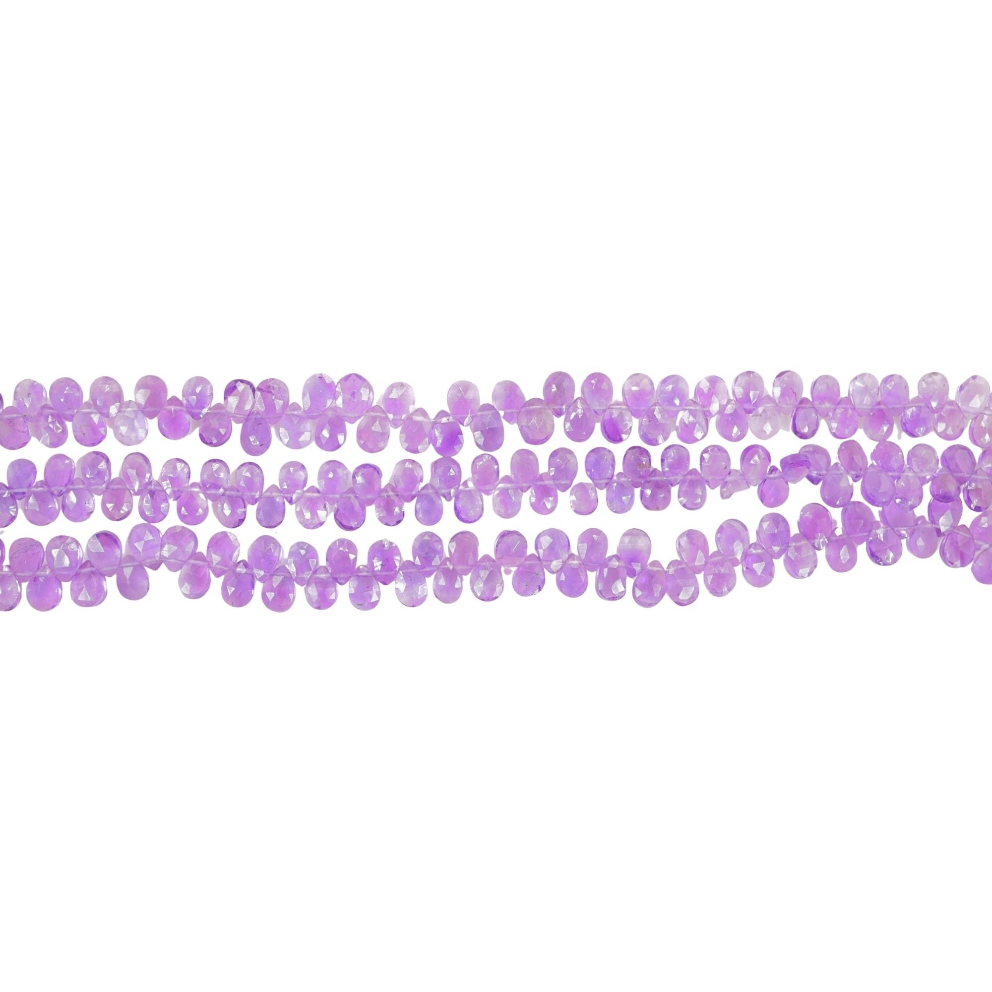 Amethyst 6 X 4 - 6 X 5 MM Faceted Tear Drop Shape Gemstone Strand Beads
