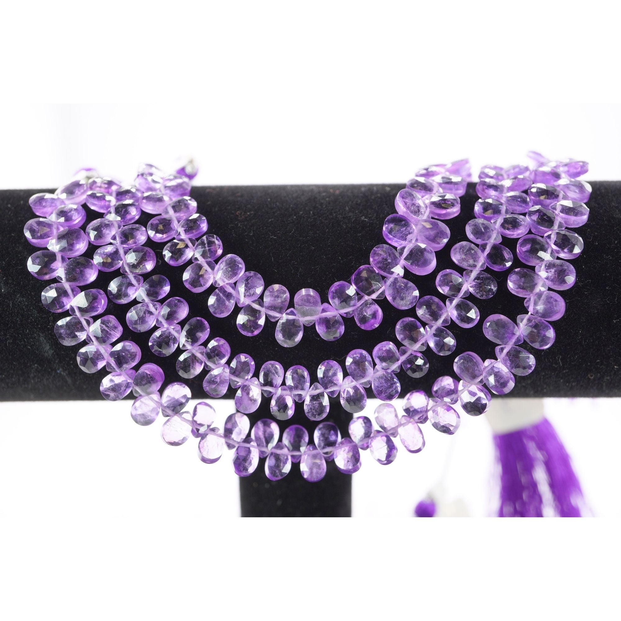Amethyst 6 X 4 - 6 X 5 MM Faceted Tear Drop Shape Gemstone Strand Beads