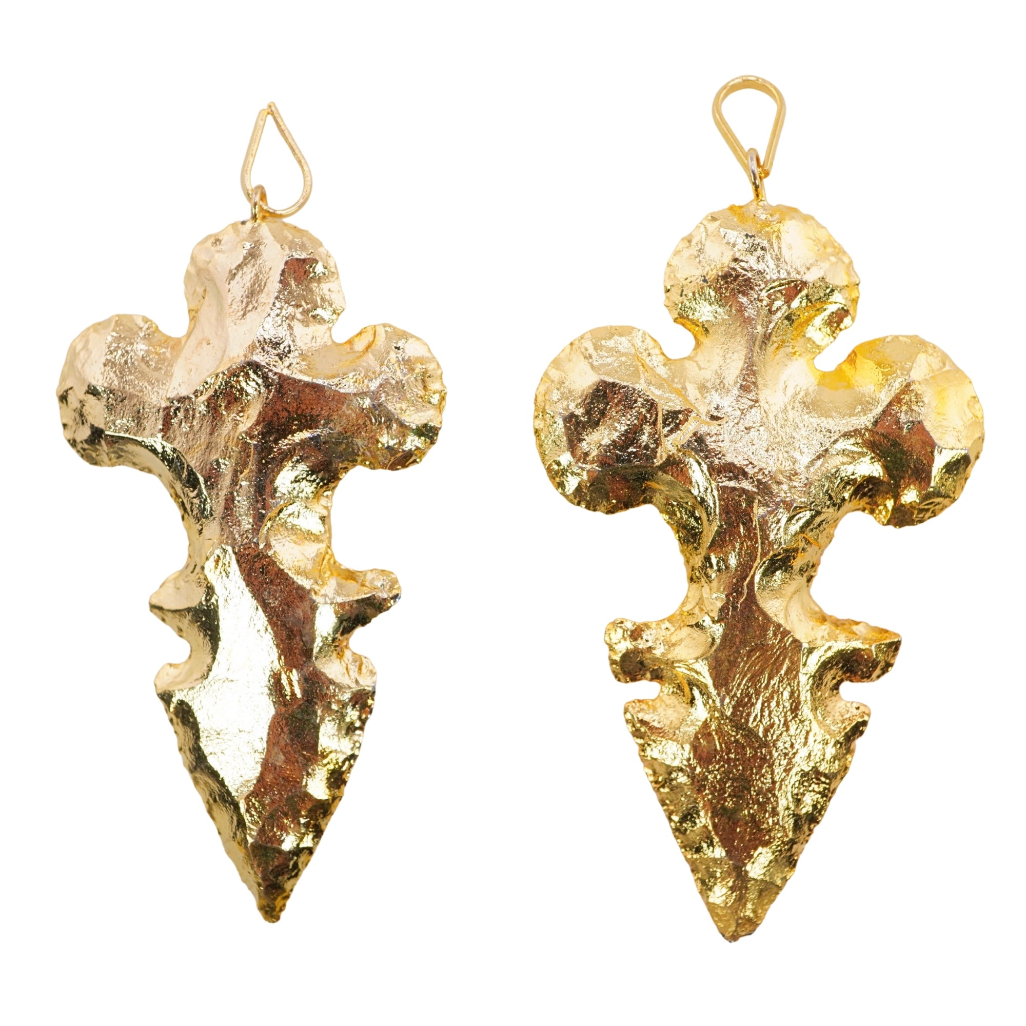 Agate Flower Bottom Shape Gemstone Full Gold Electroplate Charm Pendant For Jewelry Making