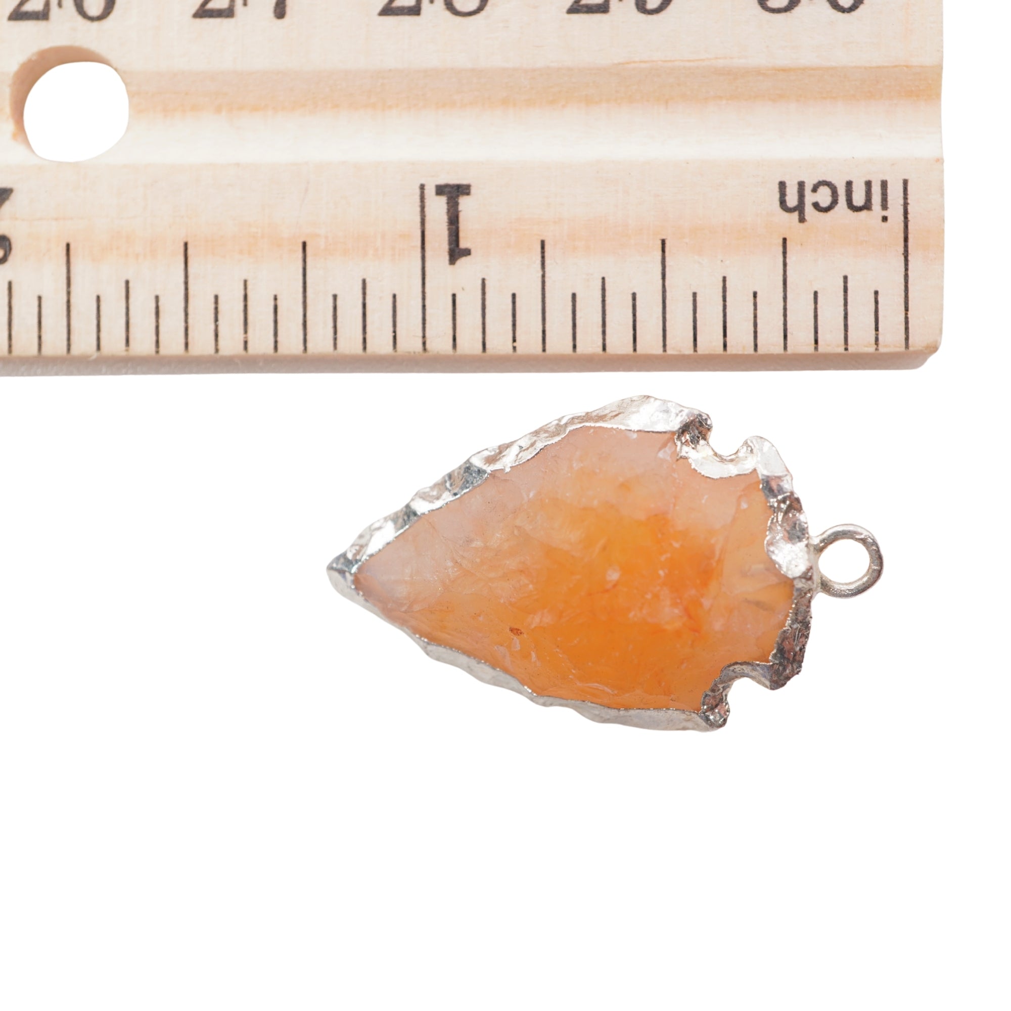 Carnelian Arrowhead Shape Gemstone Silver Electroplated Charm Pendant