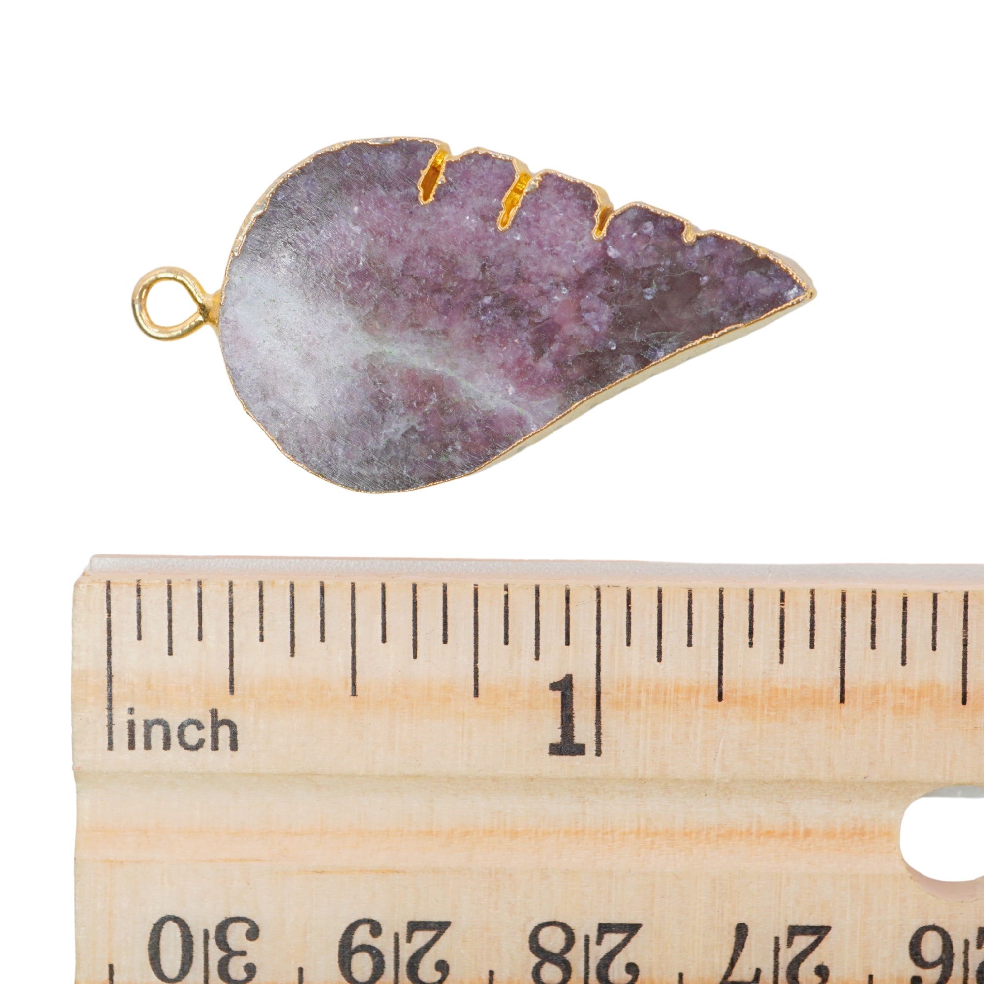 Lepidolite Angel Wing Shape Gemstone Gold Electroplated Charm Pendant For Jewelry Making