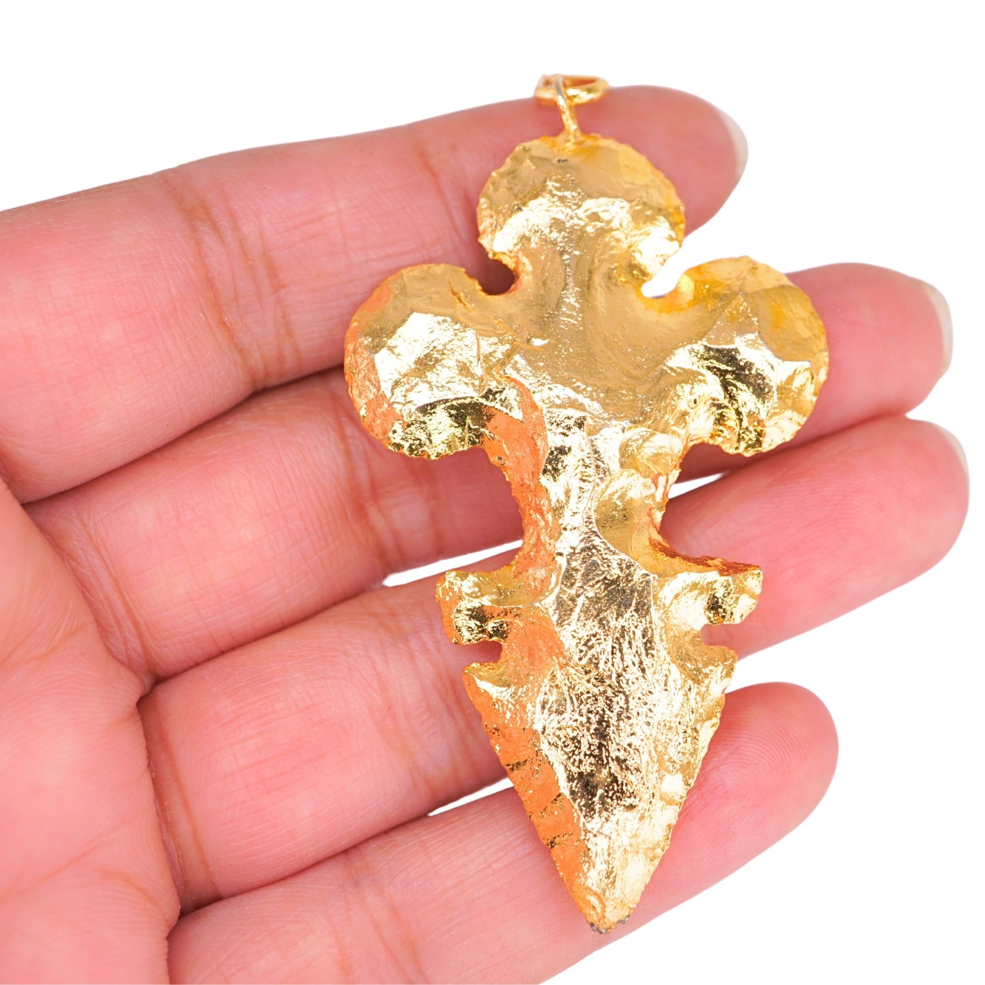 Agate Flower Bottom Shape Gemstone Full Gold Electroplate Charm Pendant For Jewelry Making