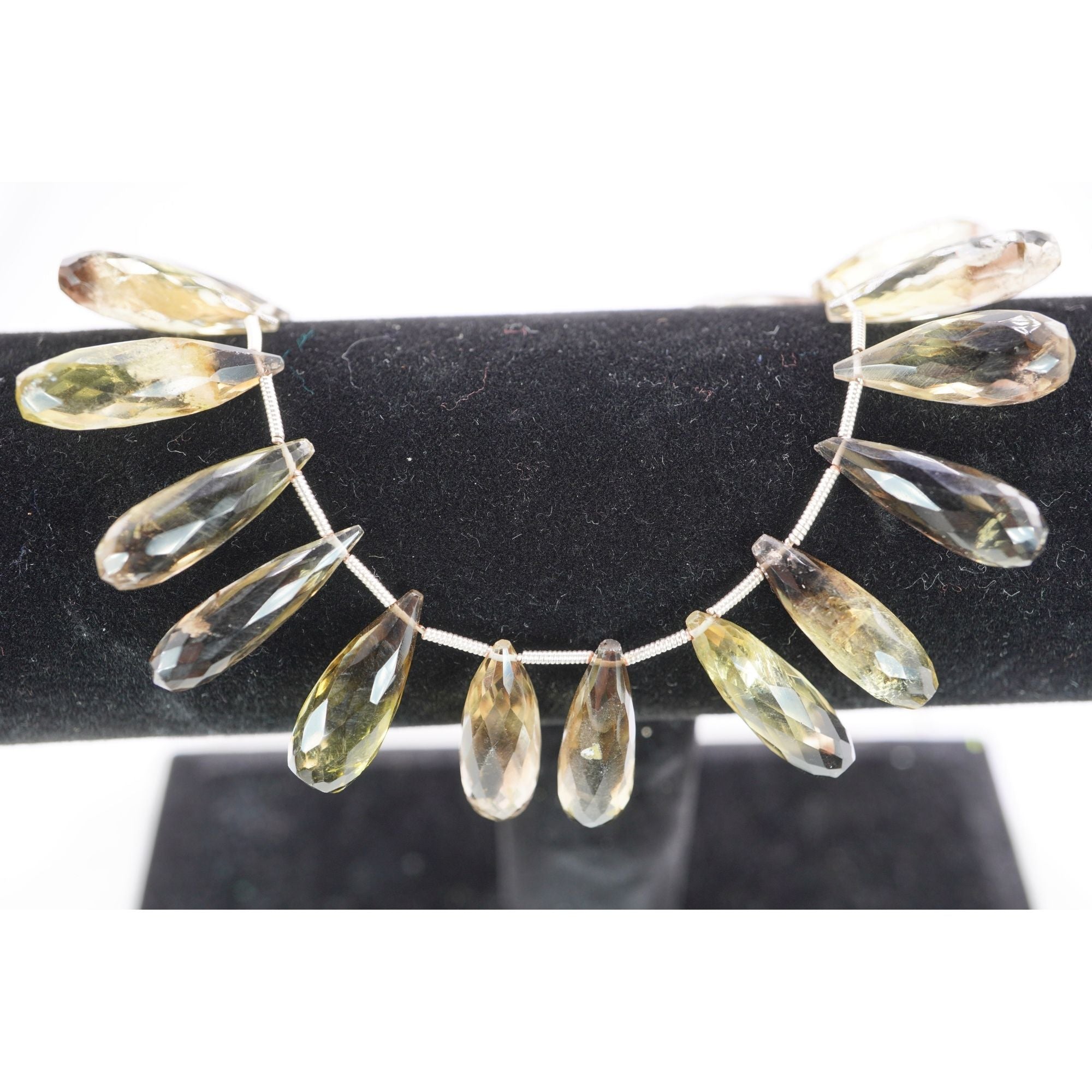 Bio Lemon Quartz 20 X 6 - 22 X 7 MM Faceted Tear Drop Shape Gemstone Strand Beads