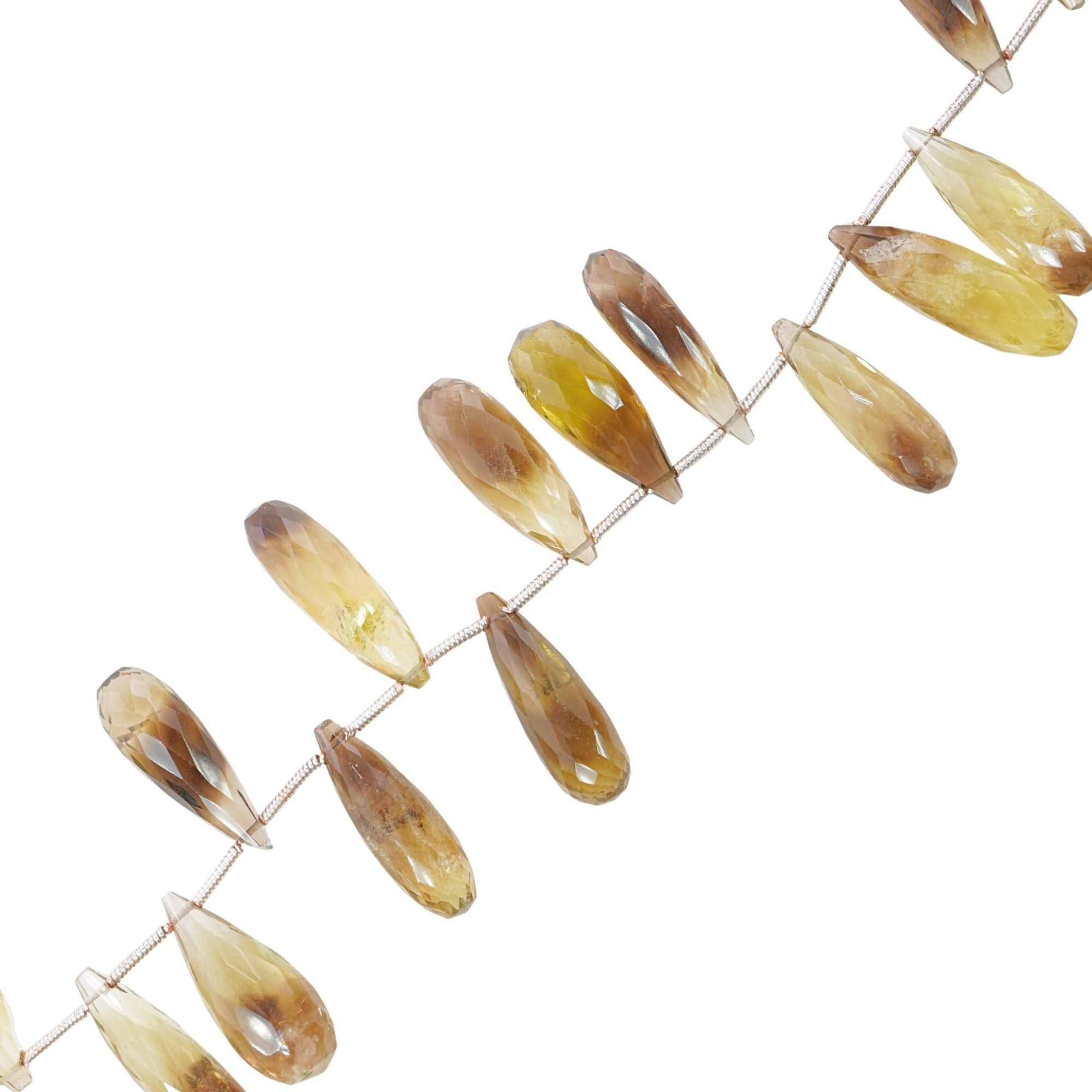 Bio Lemon Quartz 20 X 6 - 22 X 7 MM Faceted Tear Drop Shape Gemstone Strand Beads