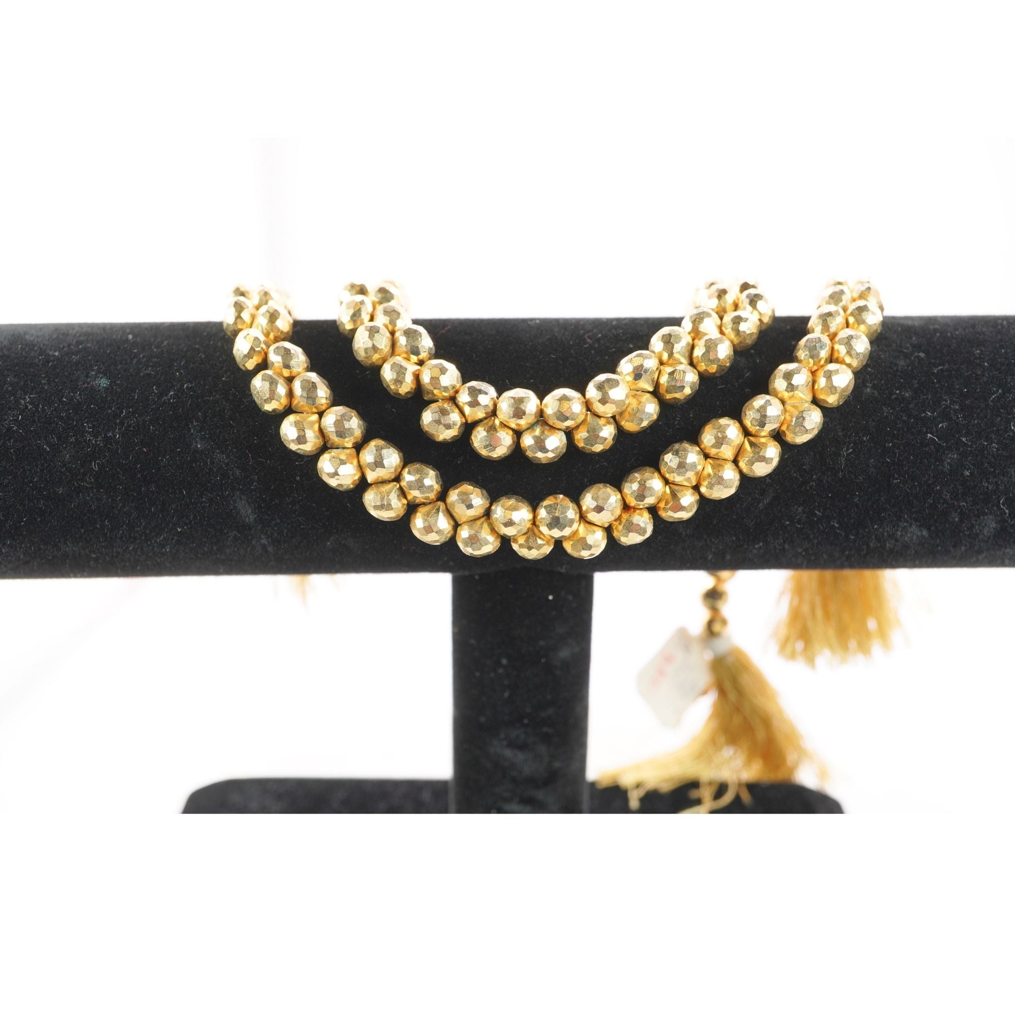 Golden Pyrite Faceted Teardrops Shape Gemstone Strand Beads