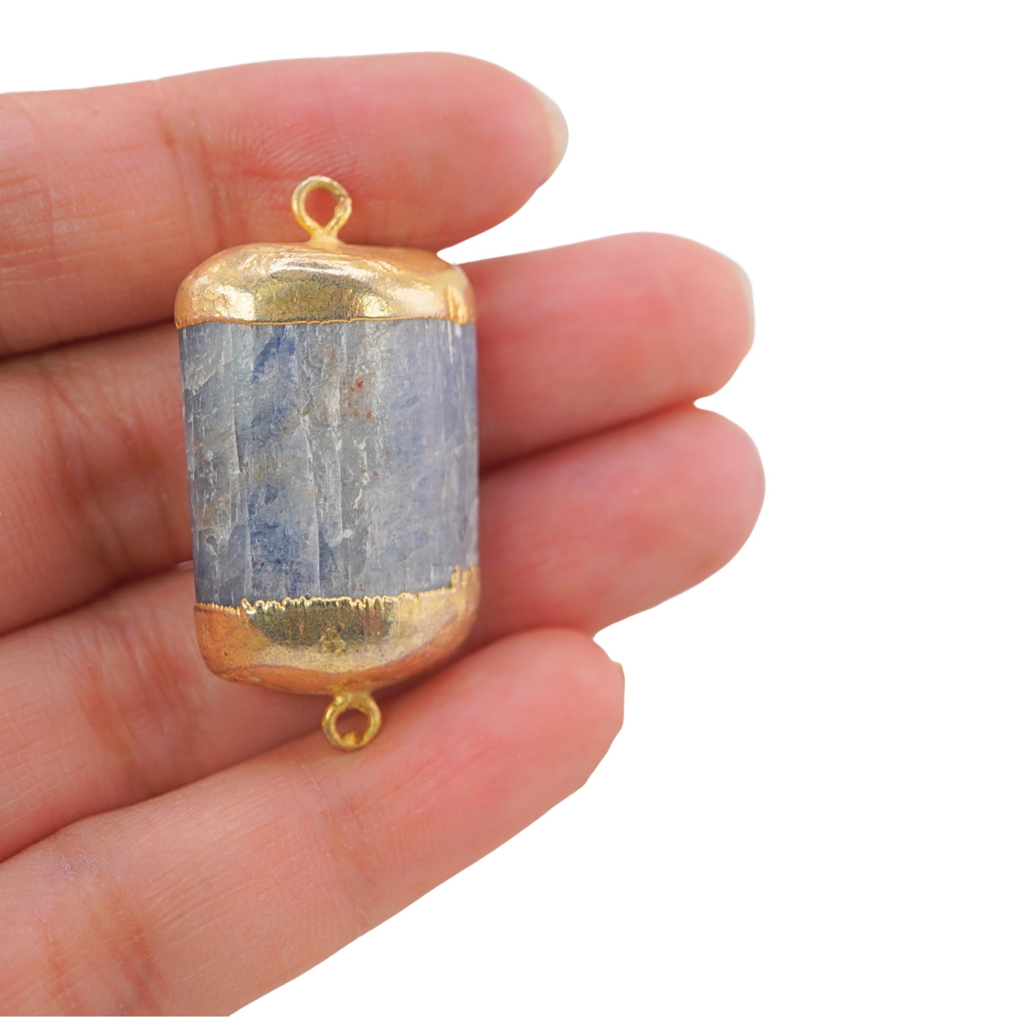 Kyanite Small Wands Gemstone Gold Electroplated Charm Connector