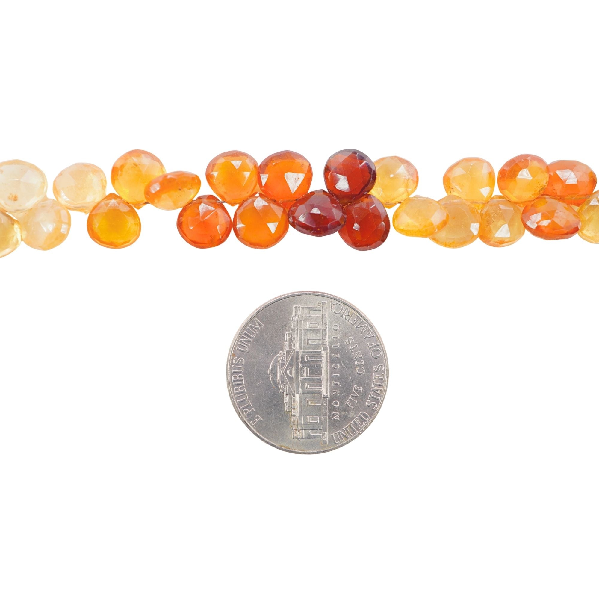 Hessonite Garnet 8 X 7 MM Faceted Heart Shape Gemstone Strand Beads