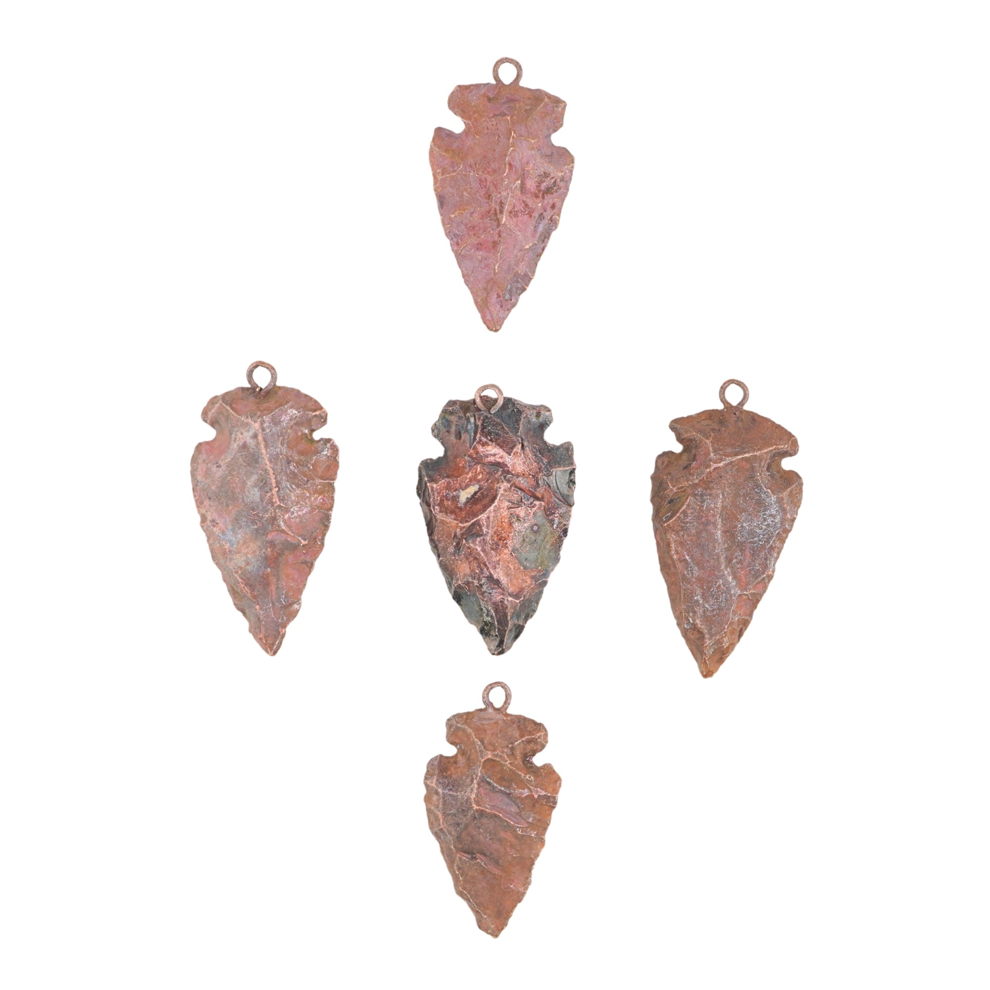Rusty Copper Plated Arrowhead Shape Red Charm Pendant For Jewelry Making Supply