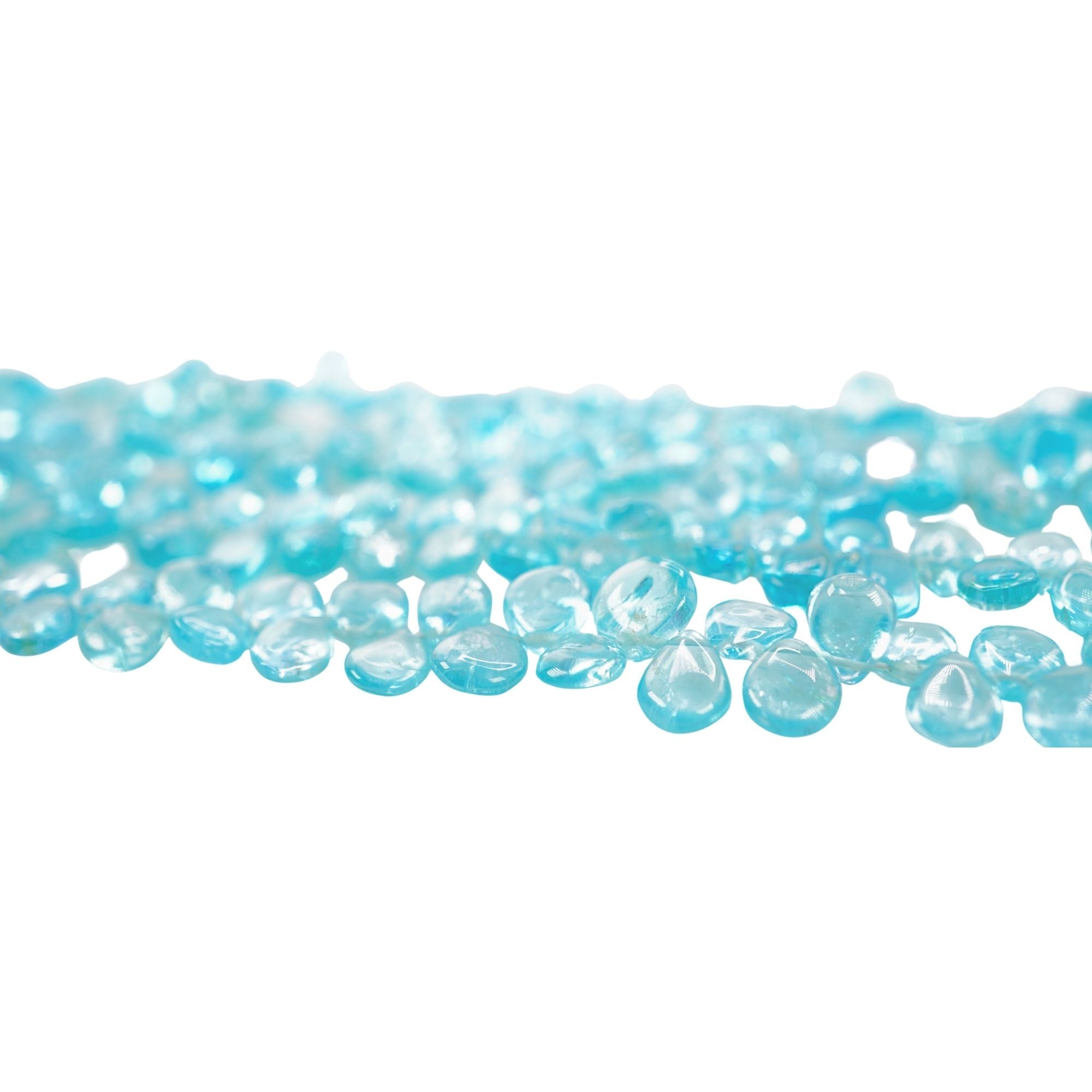 Blue Apatite Faceted Pear Shape Gemstone Strand Beads