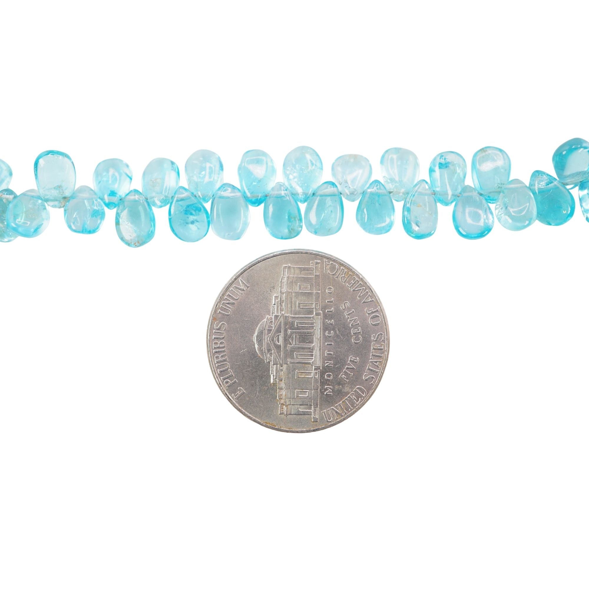 Blue Apatite Faceted Pear Shape Gemstone Strand Beads