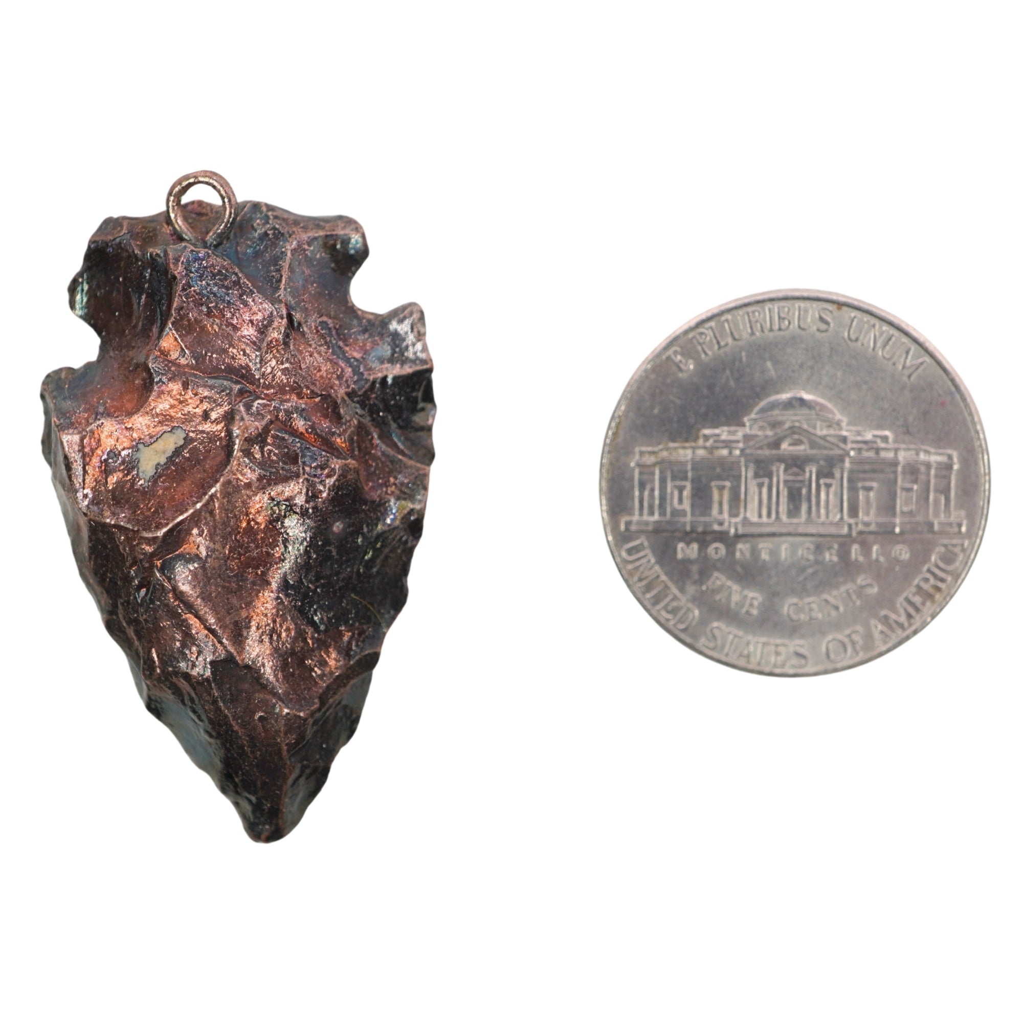 Rusty Copper Plated Arrowhead Shape Red Charm Pendant For Jewelry Making Supply