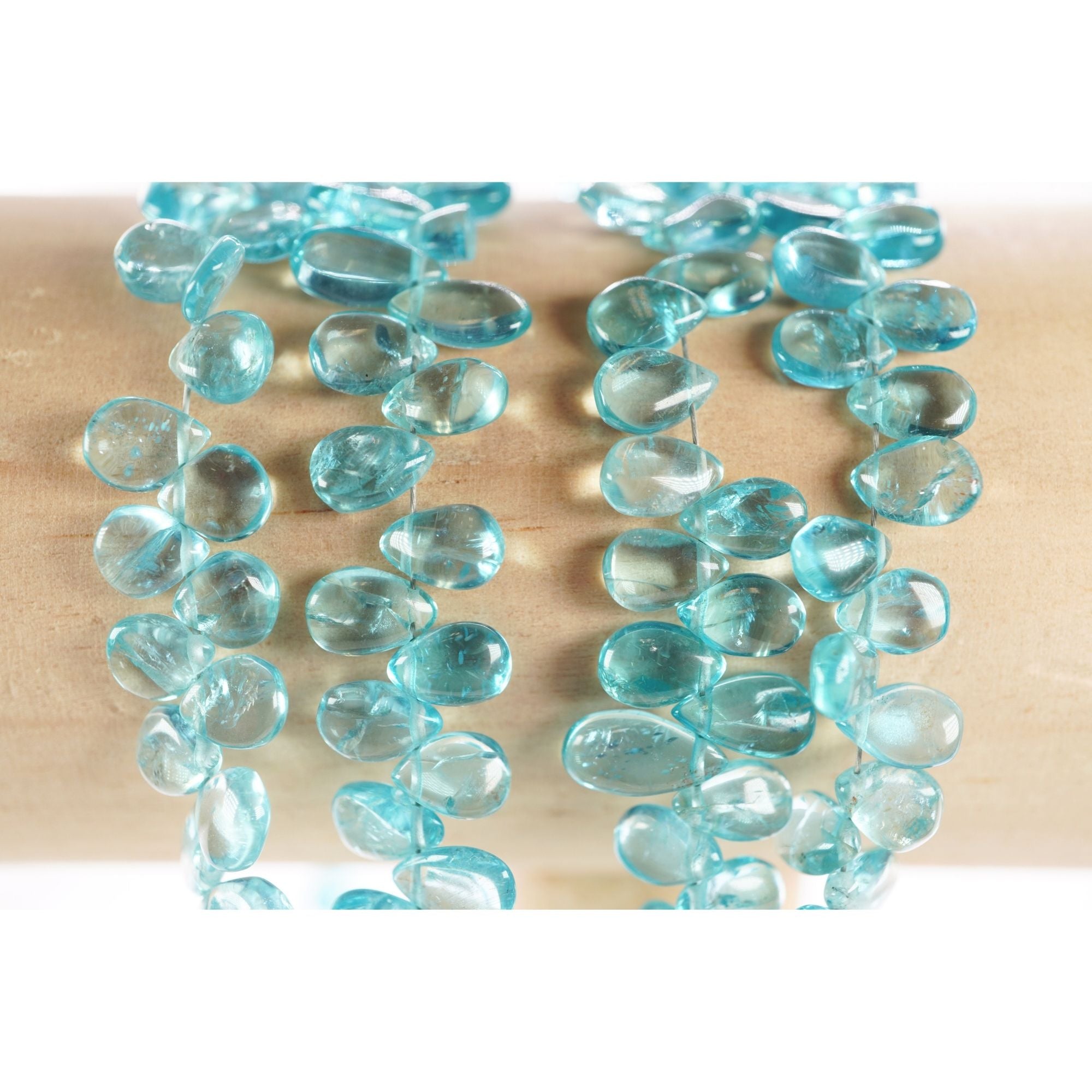 Blue Apatite Faceted Pear Shape Gemstone Strand Beads