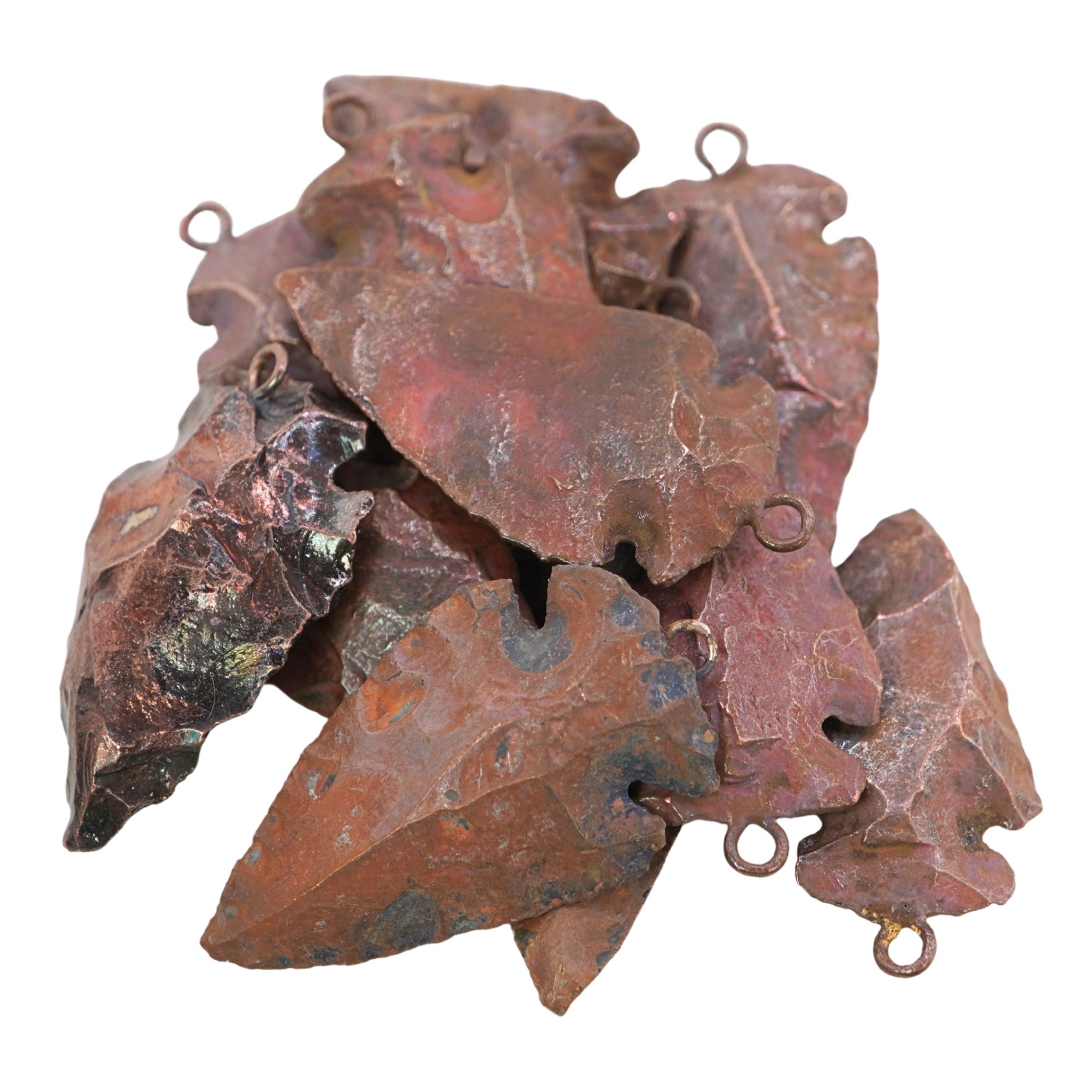 Rusty Copper Plated Arrowhead Shape Red Charm Pendant For Jewelry Making Supply