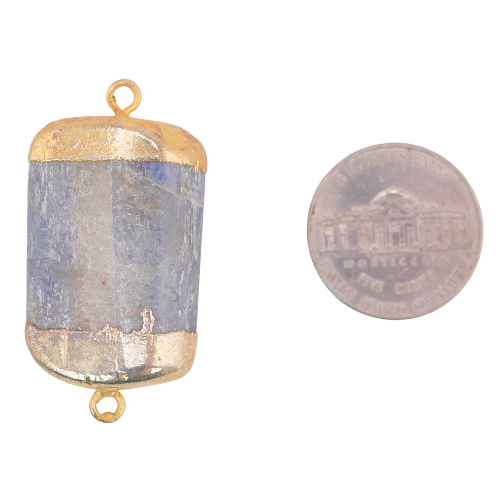 Kyanite Small Wands Gemstone Gold Electroplated Charm Connector