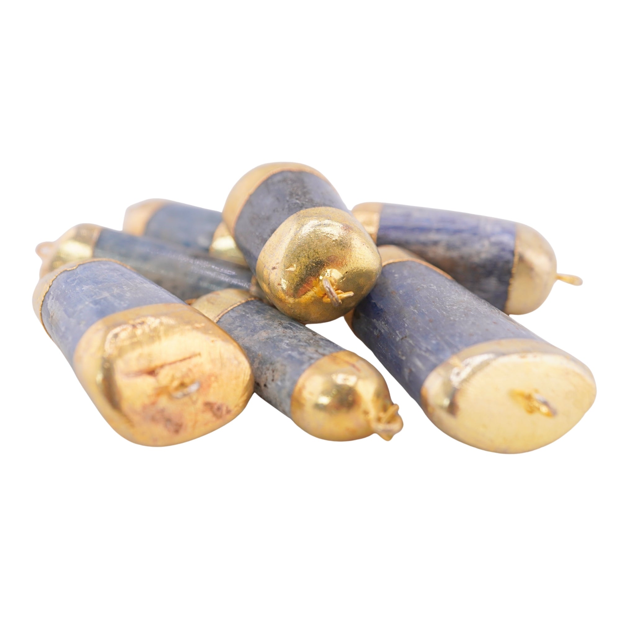 Kyanite Small Wands Gemstone Gold Electroplated Charm Connector