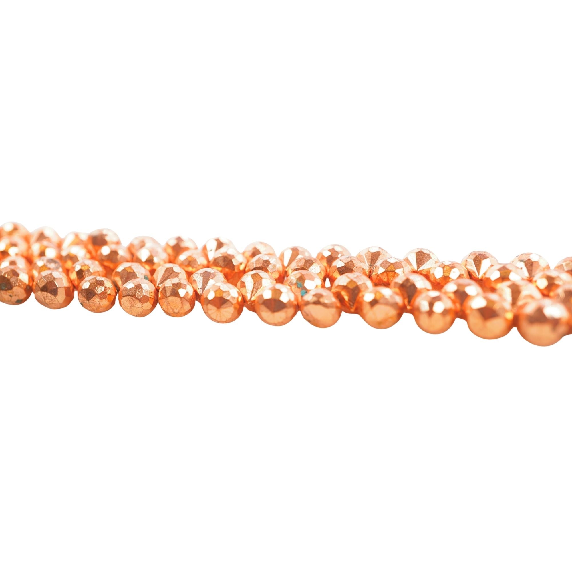 Copper Coated Pyrite 5 - 6 MM Faceted Teardrops Shape Gemstone Strand Beads