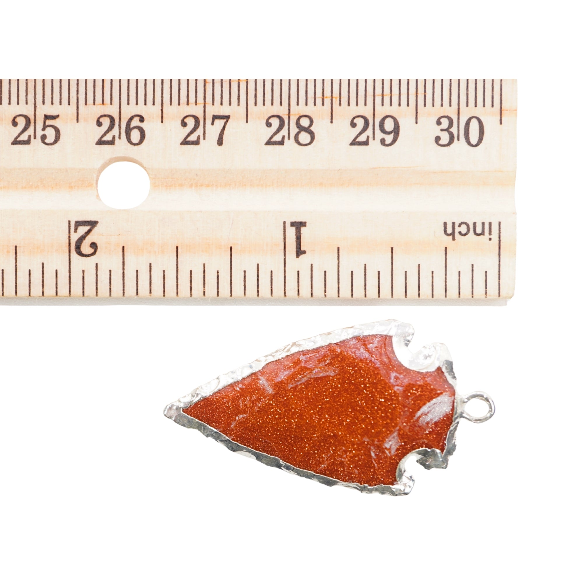Red Sunstone Arrowhead Shape Gemstone Gold Electroplated Charm Pendant For Jewelry Making