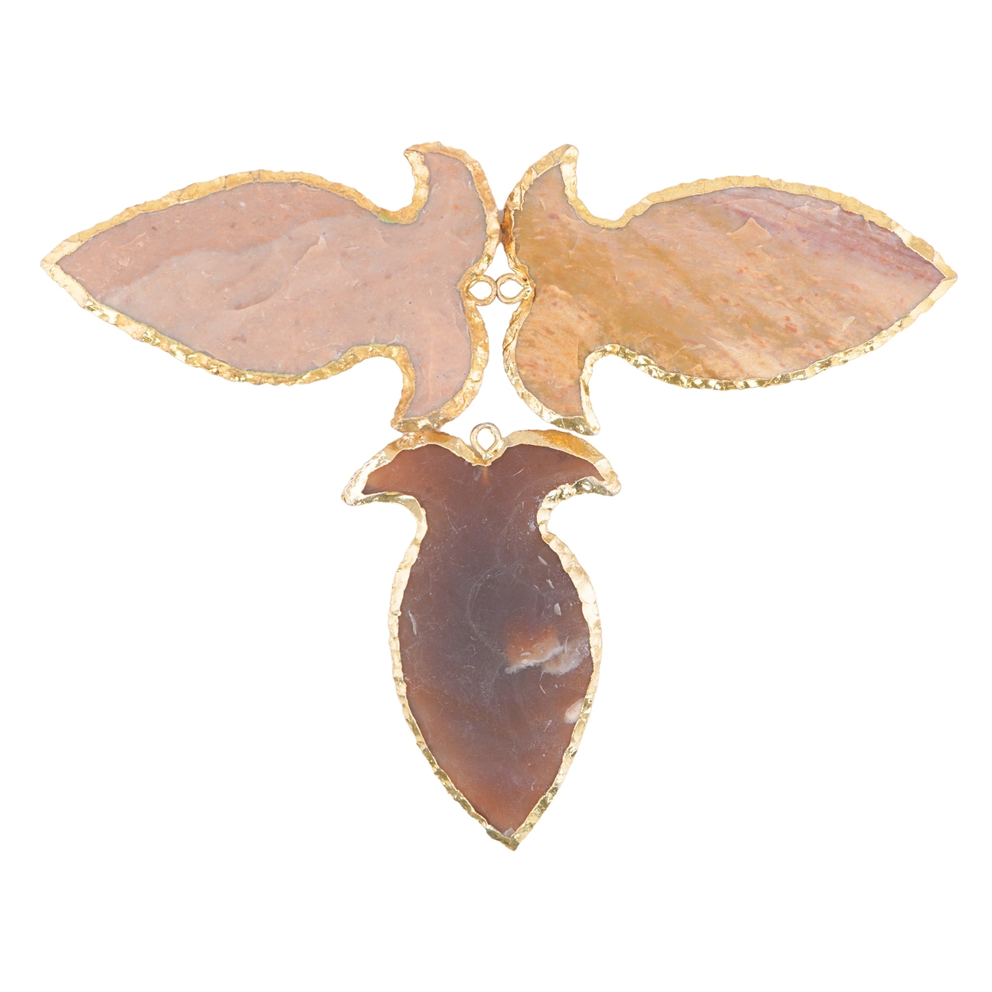 Brown Jasper Fish Shape Matt Gold Electroplated Charm Pendant For Jewelry Making