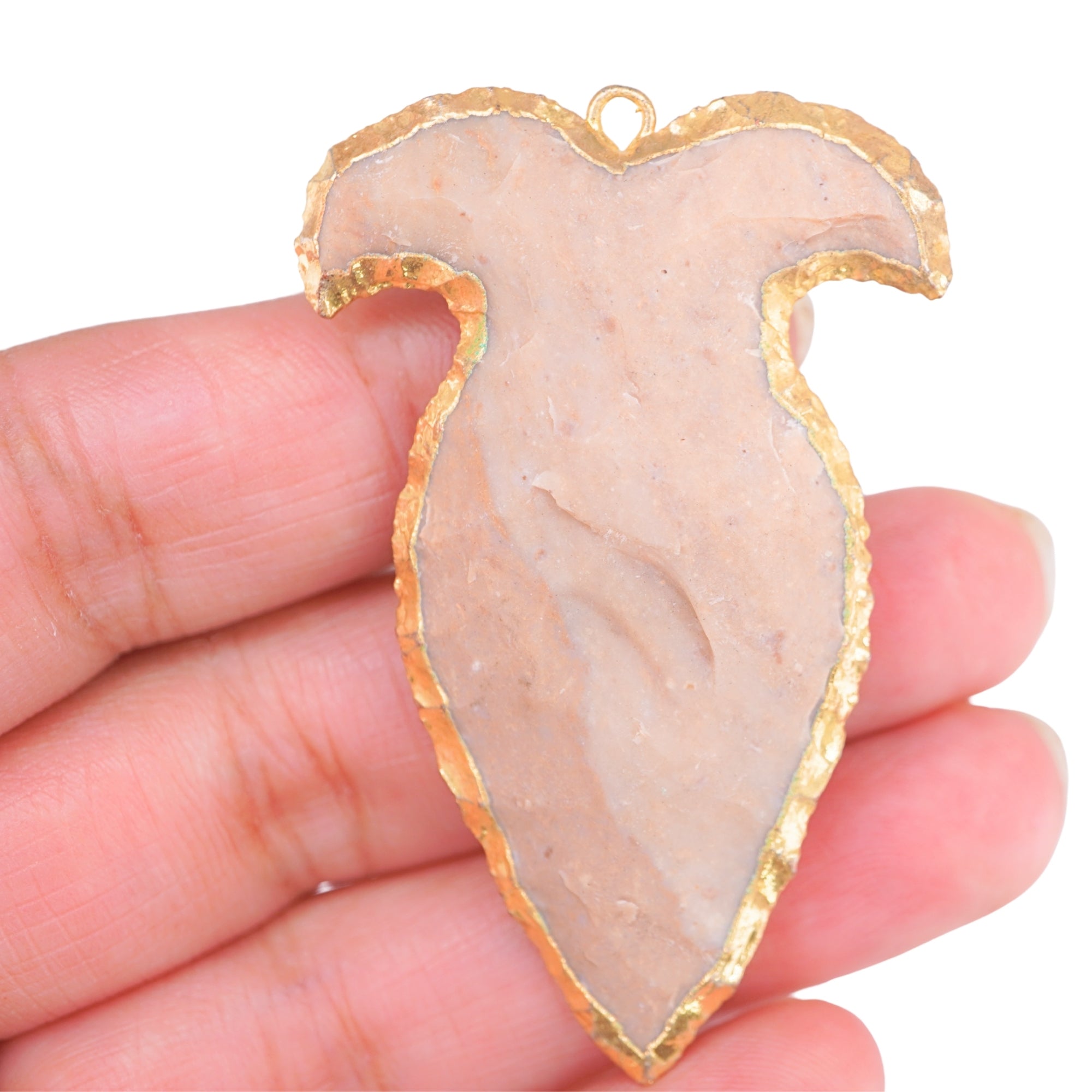 Brown Jasper Fish Shape Matt Gold Electroplated Charm Pendant For Jewelry Making
